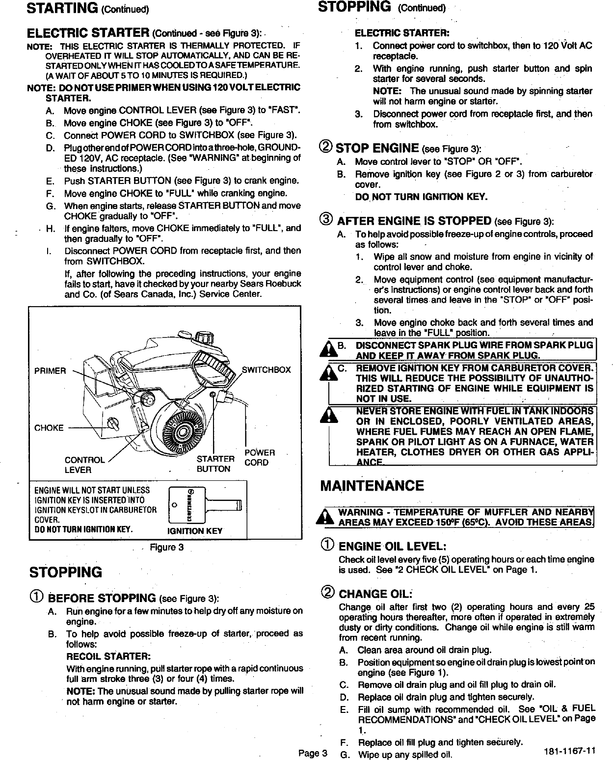 Page 4 of 12 - Craftsman 143996501 User Manual  ENGINE - Manuals And Guides 98120229