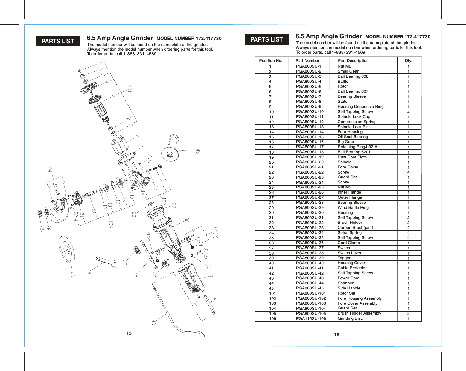 Craftsman 172417730 41773_6.5AGrinder_ENG_Manual_READERS_rev _5 31 16