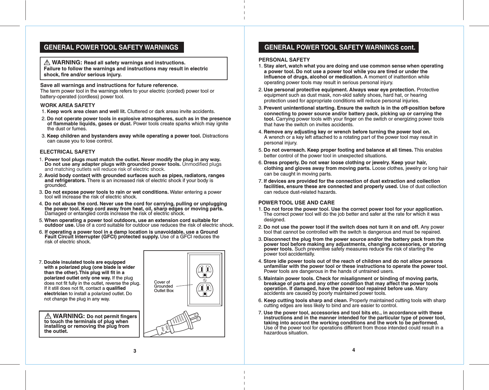 Page 3 of 10 - Craftsman 172417750 41775_10AGrinder_ENG_Manual_READERS_rev _5-31-16 User Manual  GRINDER ANGLE - Manuals And Guides 1608248L