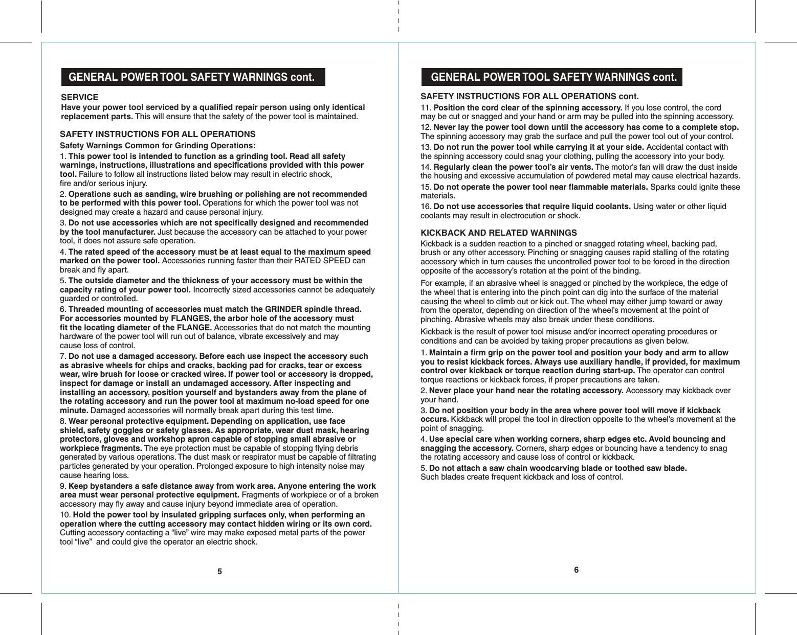 Page 4 of 10 - Craftsman 172417750 41775_10AGrinder_ENG_Manual_READERS_rev _5-31-16 User Manual  GRINDER ANGLE - Manuals And Guides 1608248L