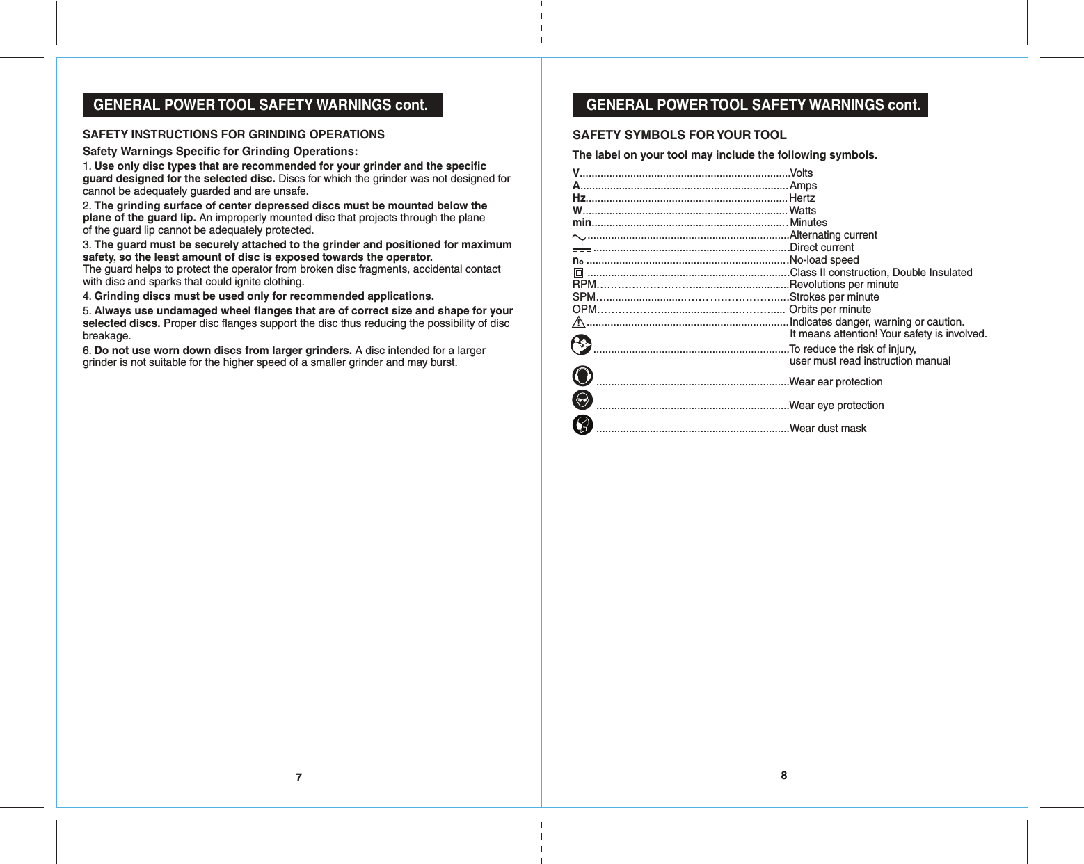 Page 5 of 10 - Craftsman 172417750 41775_10AGrinder_ENG_Manual_READERS_rev _5-31-16 User Manual  GRINDER ANGLE - Manuals And Guides 1608248L