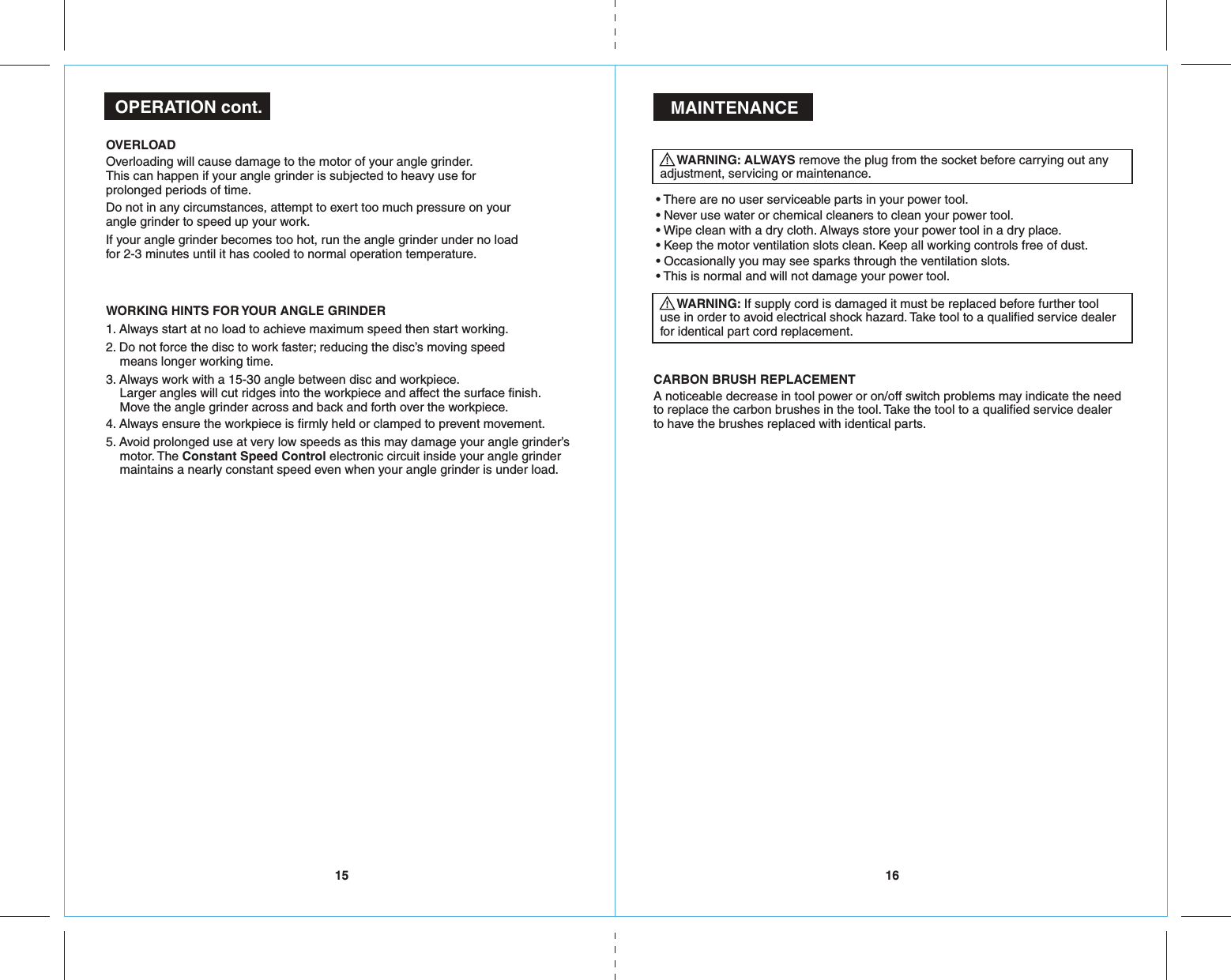 Page 9 of 10 - Craftsman 172417750 41775_10AGrinder_ENG_Manual_READERS_rev _5-31-16 User Manual  GRINDER ANGLE - Manuals And Guides 1608248L