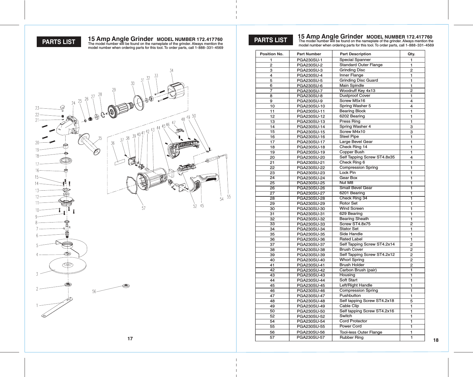 Page 10 of 10 - Craftsman 172417760 41776_15A_Grinder_ENG_Manual_READERS_rev _5-31-16 User Manual  GRINDER ANGLE - Manuals And Guides 1608246L