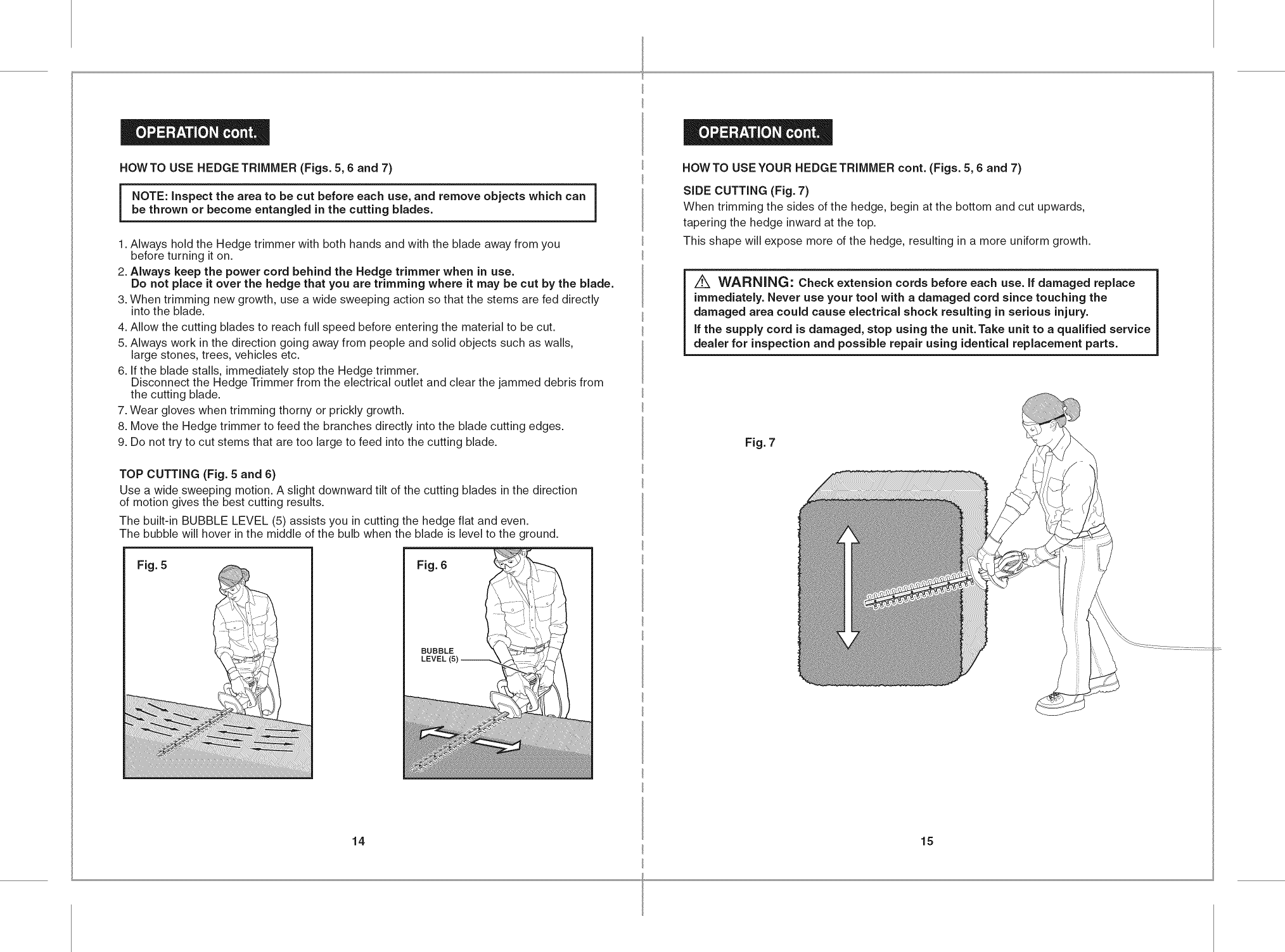 Page 8 of 10 - Craftsman 172797740 User Manual  HEDGE TRIMMER - Manuals And Guides 1503483L