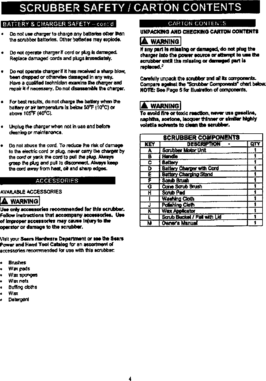 Page 4 of 11 - Craftsman 183112290 User Manual  SCRUBBER - Manuals And Guides L0412355