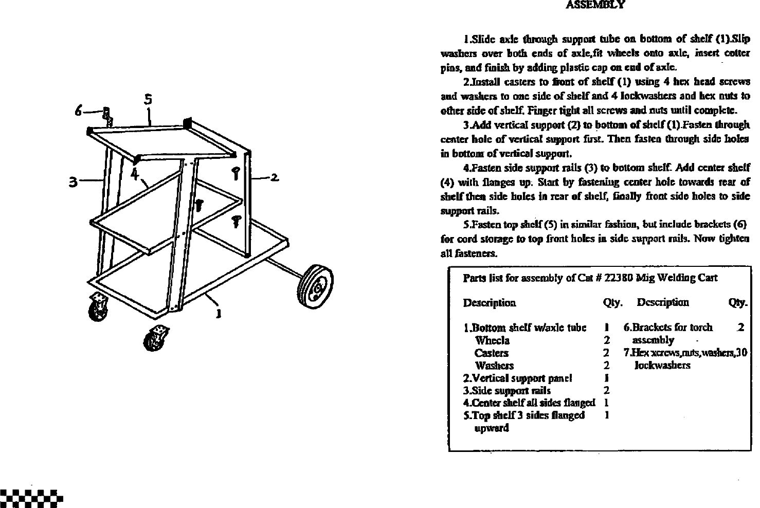 Page 1 of 2 - Craftsman 196223800 User Manual  WELDING CART - Manuals And Guides L0407661