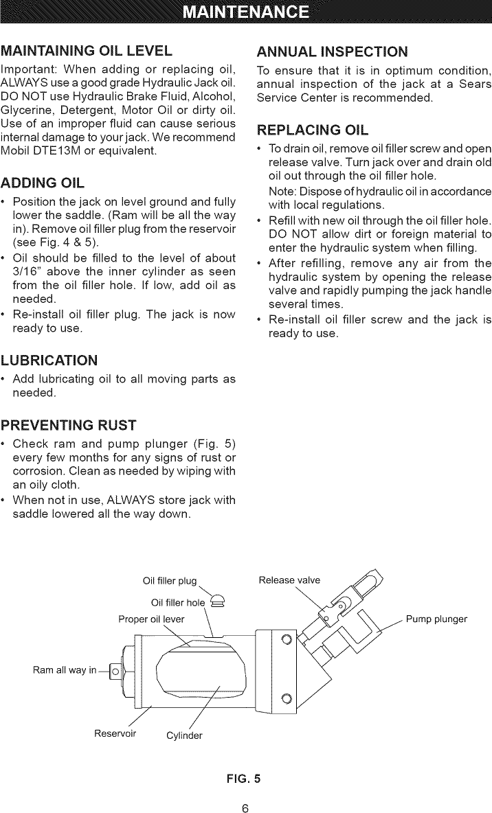 Page 6 of 8 - Craftsman 21450156 1205004L User Manual  JACK HYDRAULIC - Manuals And Guides
