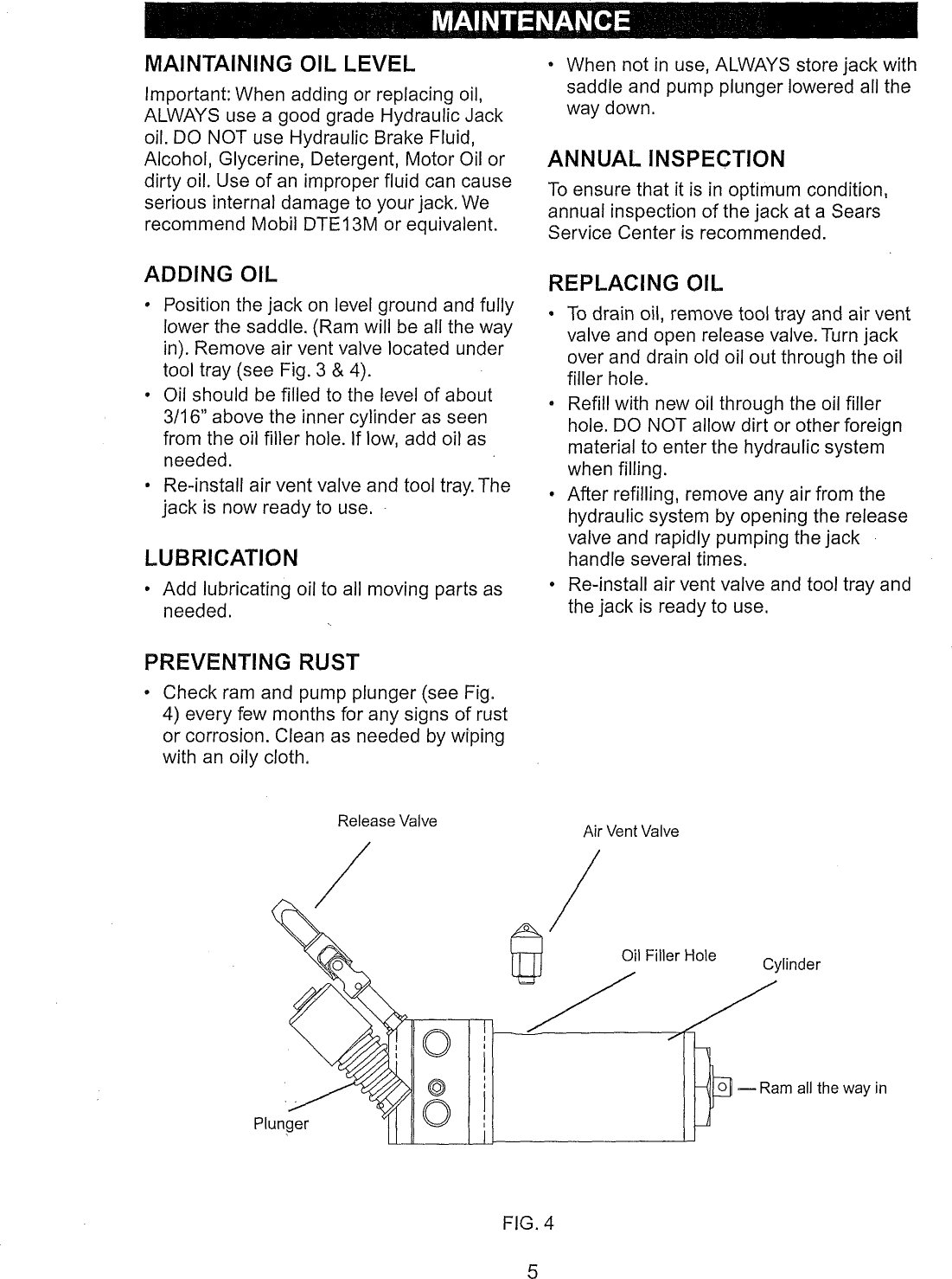 Page 5 of 7 - Craftsman 21450239 1101351L User Manual  2 TON FLOOR JACK - Manuals And Guides