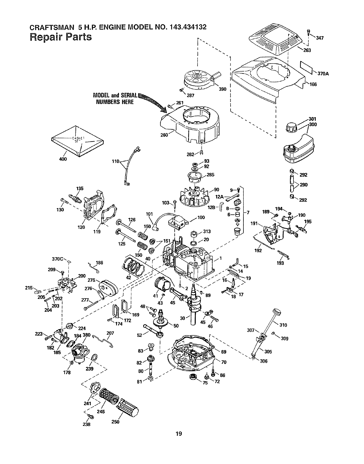 Craftsman M250 Parts Diagram