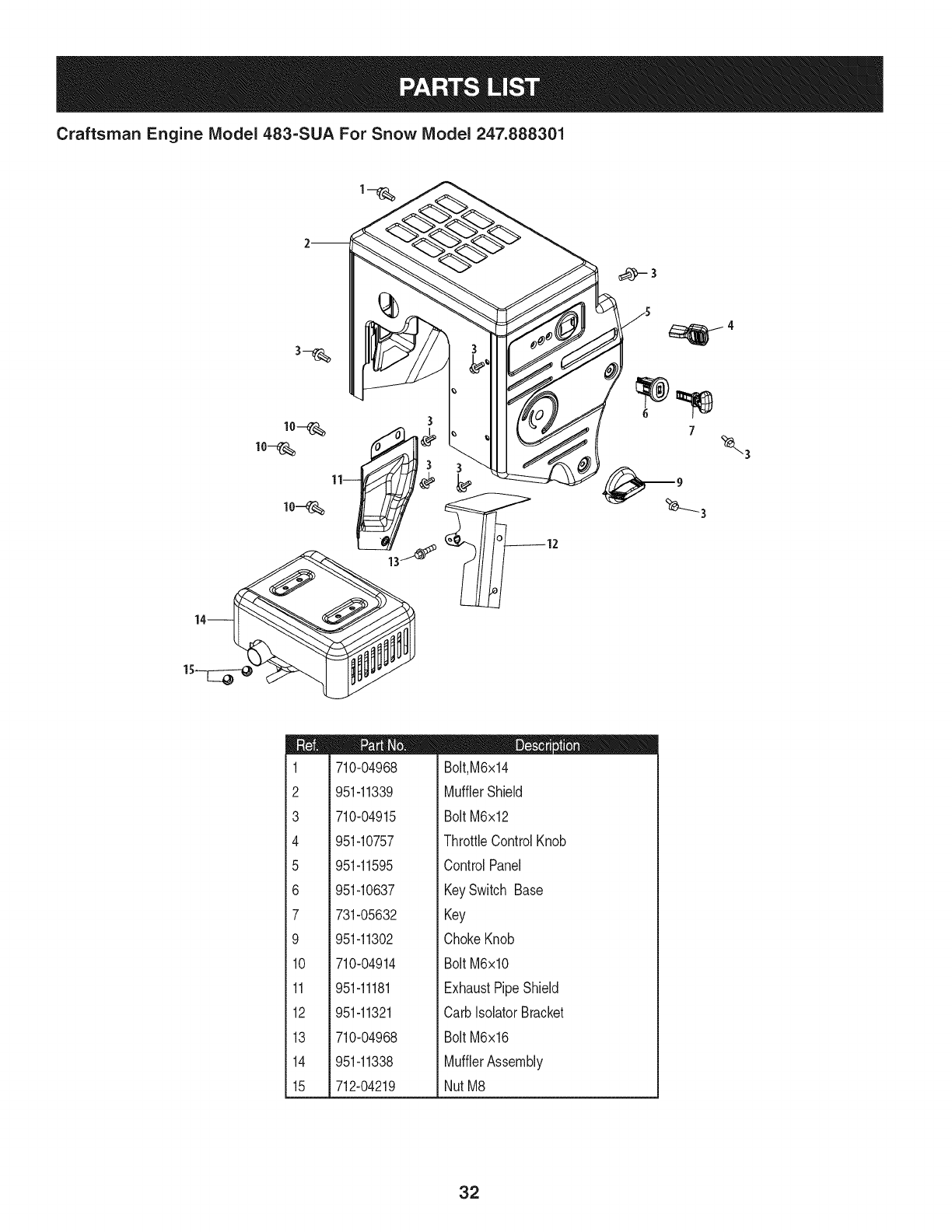 craftsman snowblower muffler bolts loose up