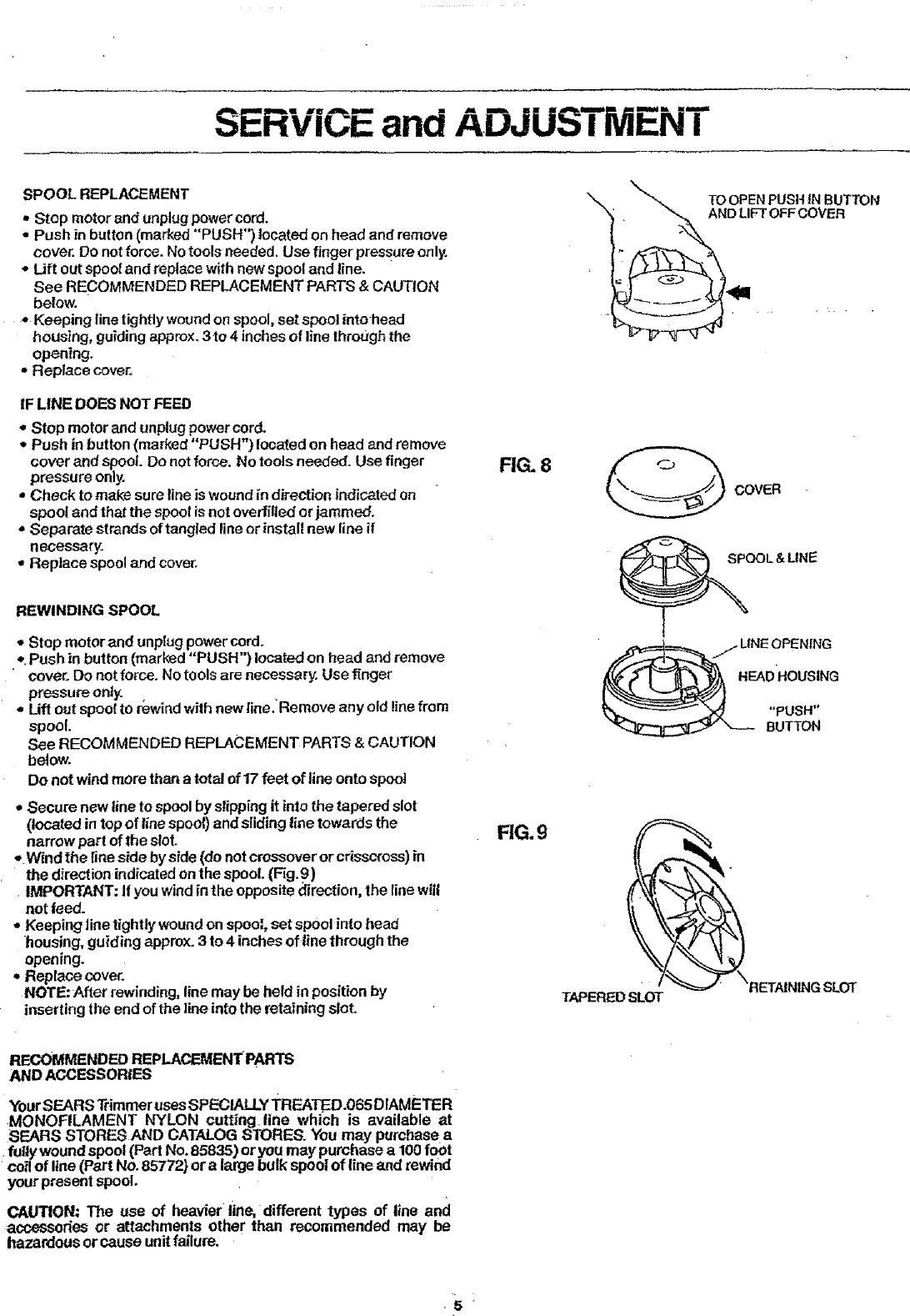 Page 5 of 8 - Craftsman 257797020 User Manual  13 ELECTRIC WEEDWACKER - Manuals And Guides L0707272