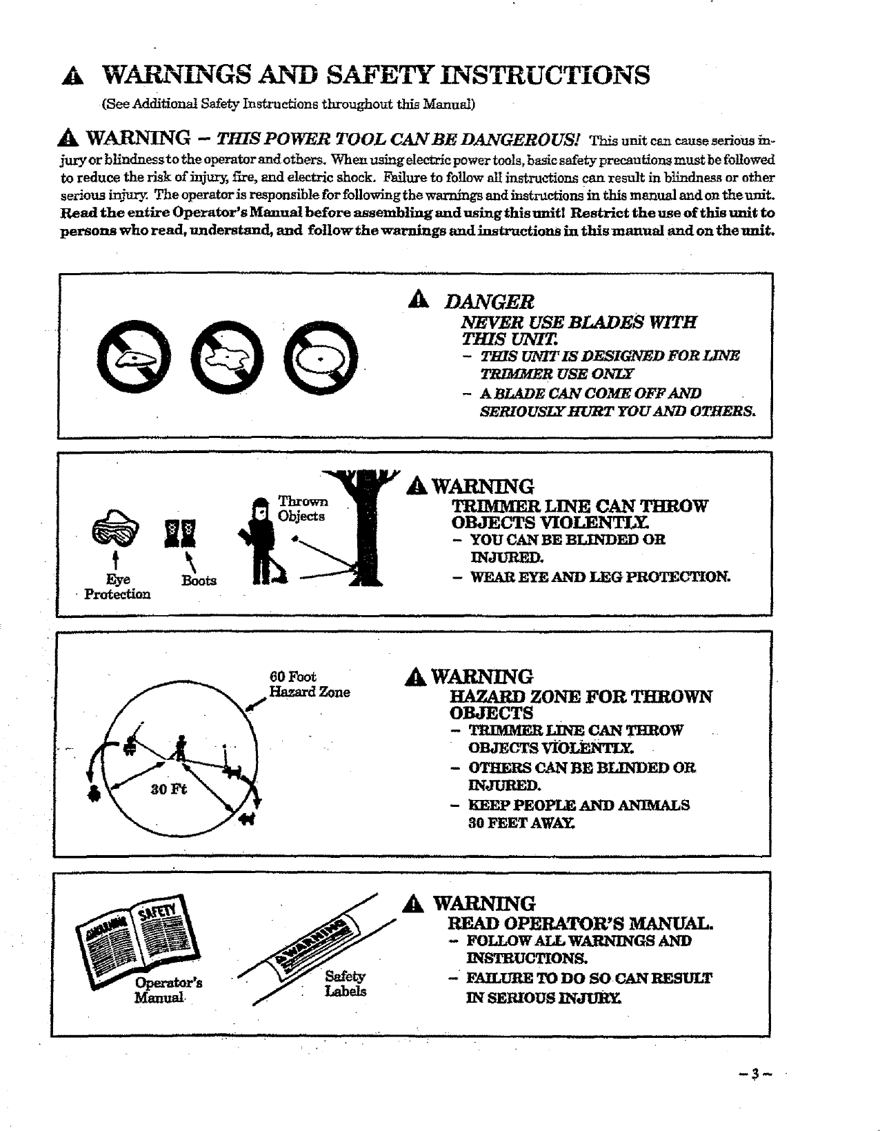 Page 3 of 12 - Craftsman 257798051 User Manual  TRIMMER - Manuals And Guides L0707277