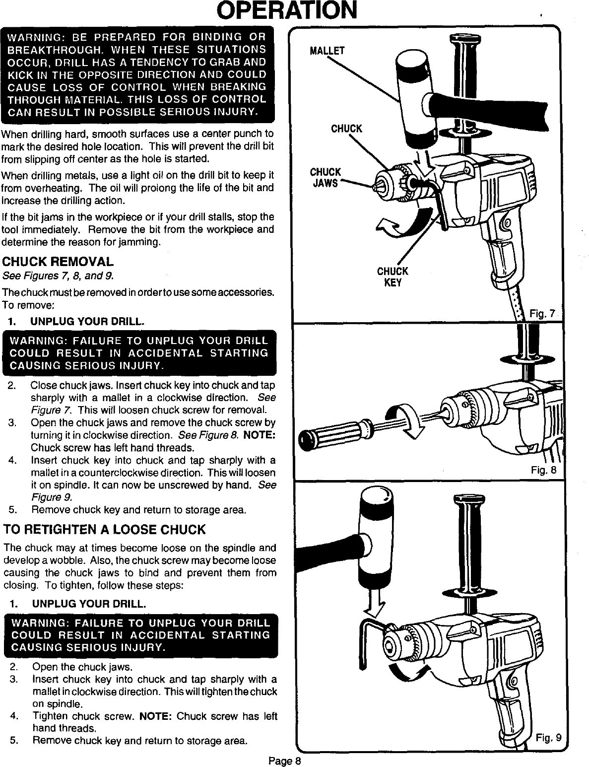 Page 8 of 12 - Craftsman 315101270 User Manual  1/2IN SINGLE SPEED REVERSIBLE DRILL - Manuals And Guides L0012021