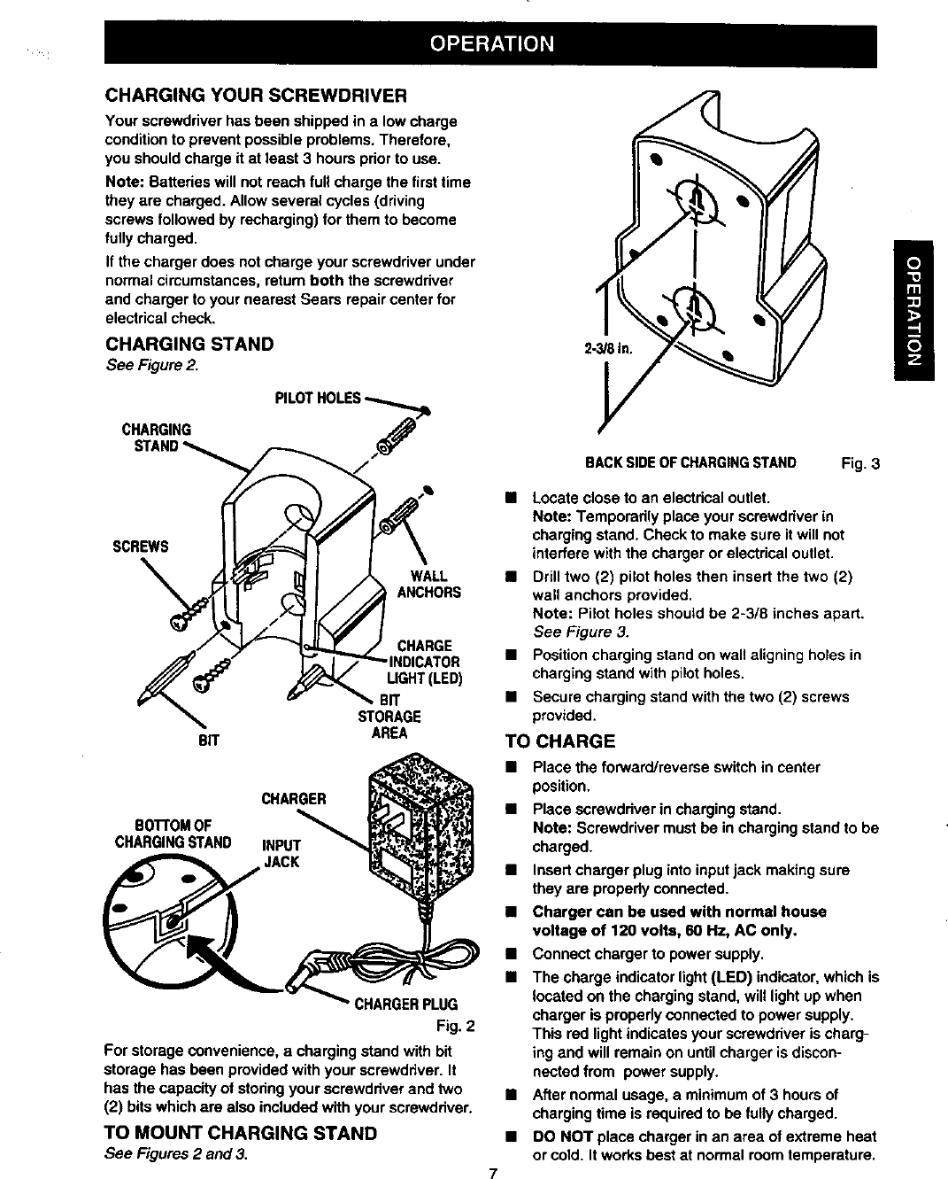 Page 7 of 12 - Craftsman 315111810 User Manual  SINGLE SPEED REVERSIBLE CORDLESS SCREWDRIVER - Manuals And Guides 98100166