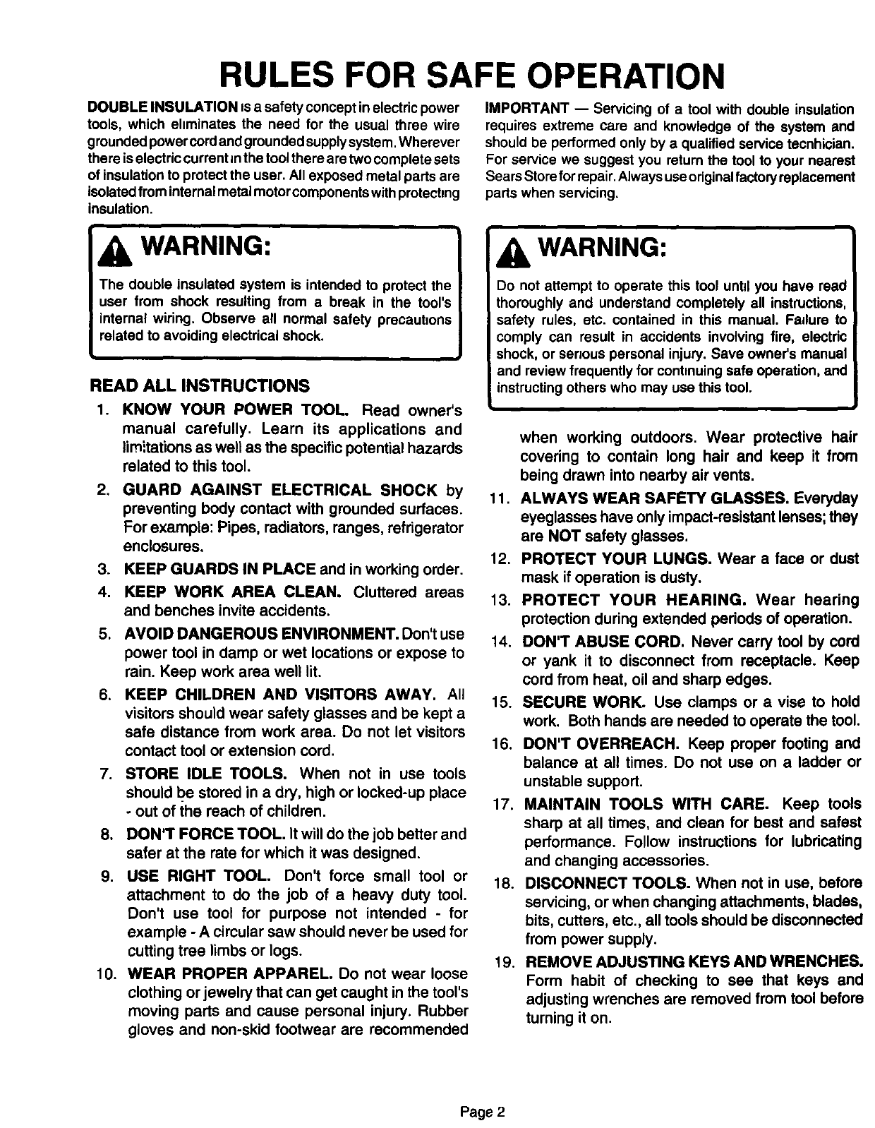 Craftsman 315115030 User Manual SANDER/POLISHER Manuals And Guides L0090117