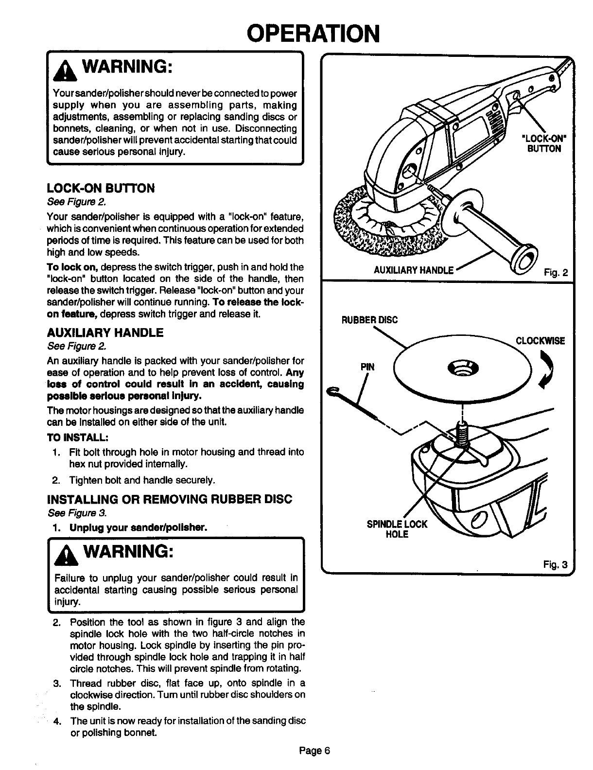 Craftsman 315115030 User Manual SANDER/POLISHER Manuals And Guides L0090117