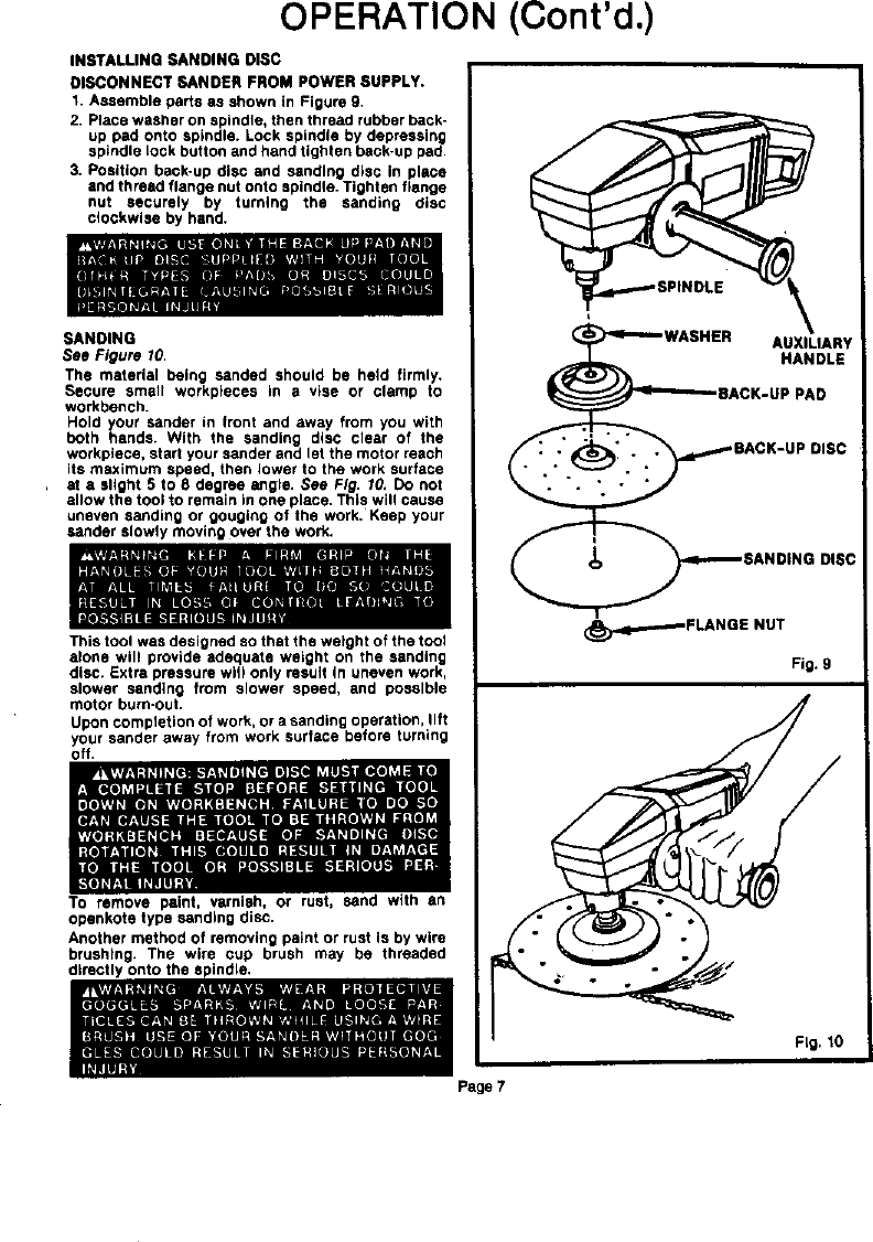 Page 7 of 12 - Craftsman 315115041 User Manual  SANDER - Manuals And Guides L0011169