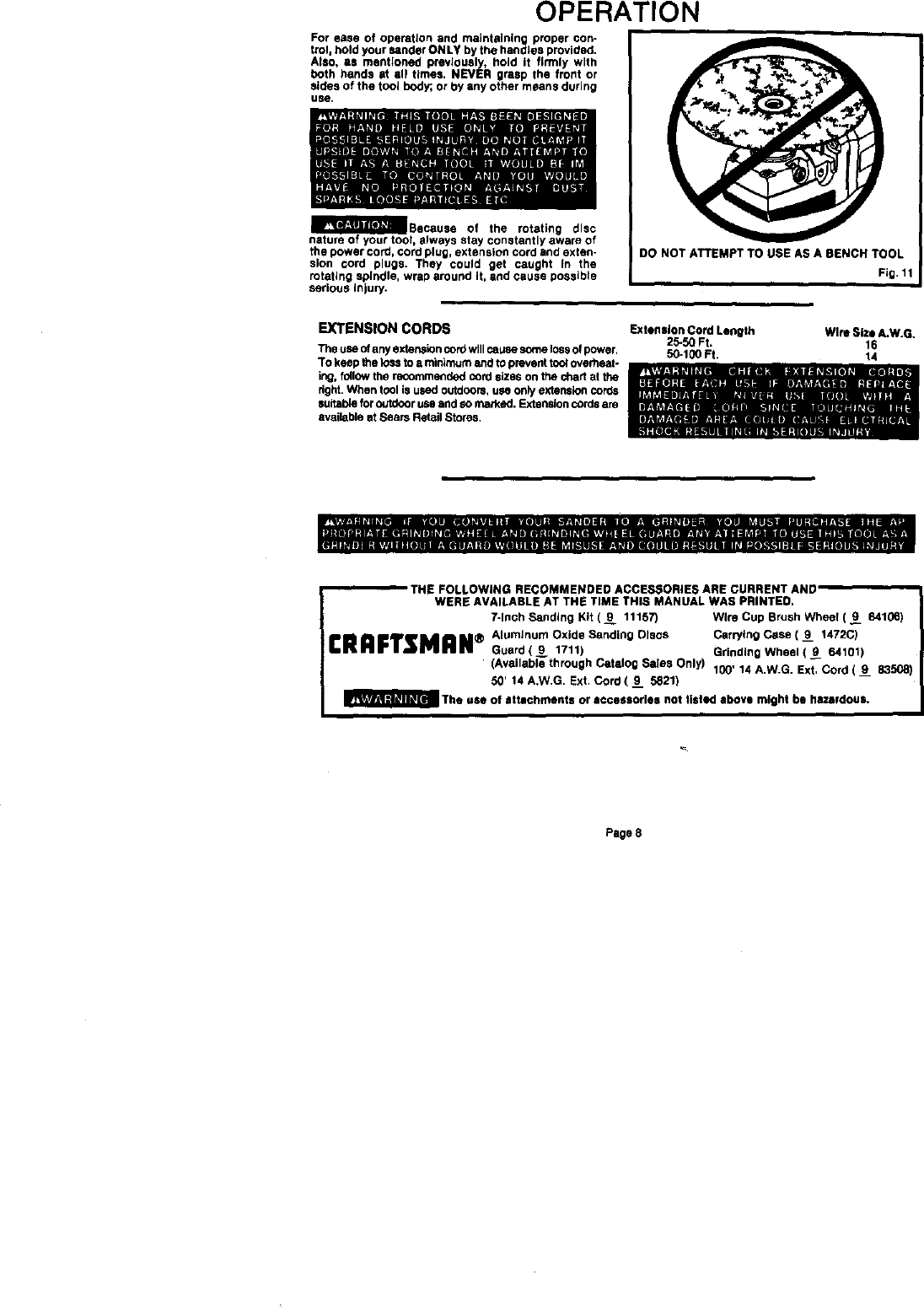 Page 8 of 12 - Craftsman 315115041 User Manual  SANDER - Manuals And Guides L0011169