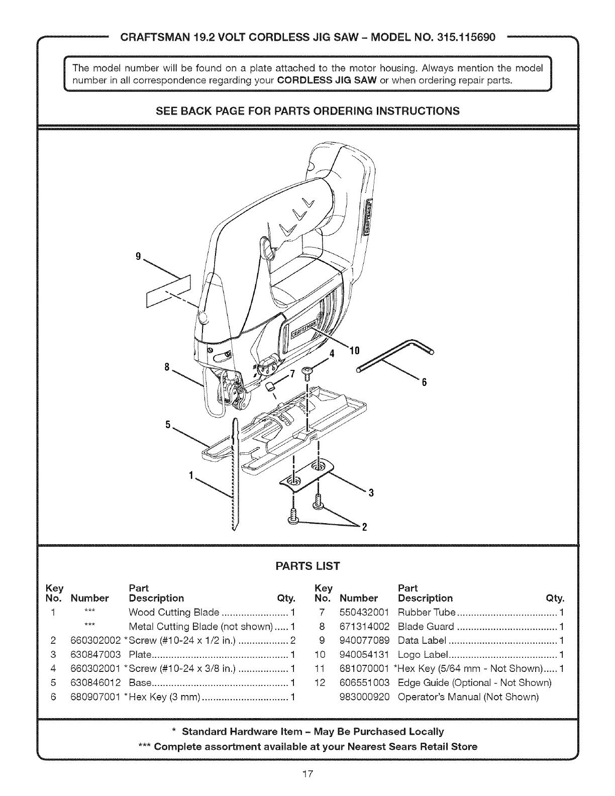 Craftsman 315115690 User Manual JIG SAW Manuals And Guides L0805559