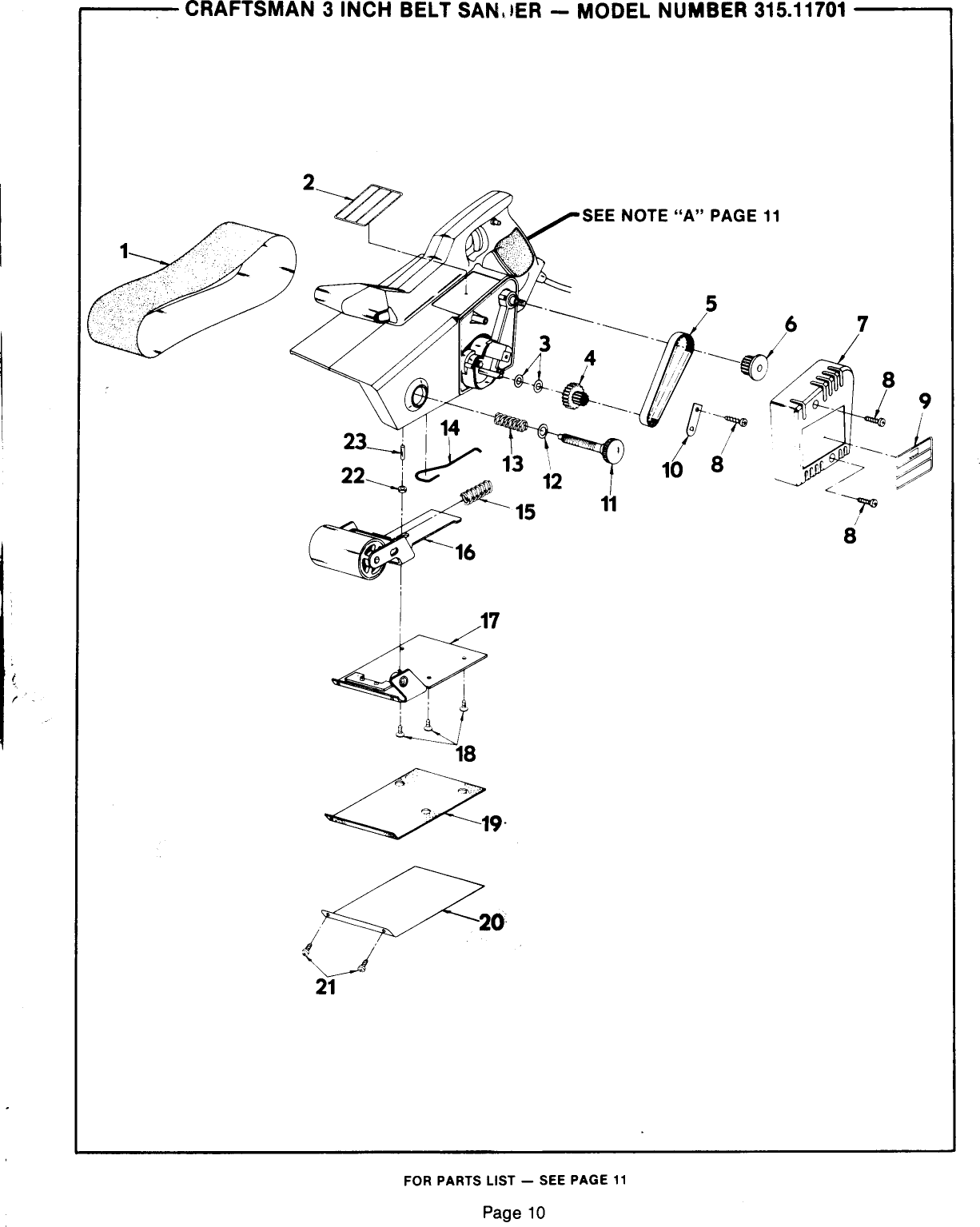 Page 10 of 11 - Craftsman 31511701 1010187L User Manual  3 INCH BELT SANDER - Manuals And Guides