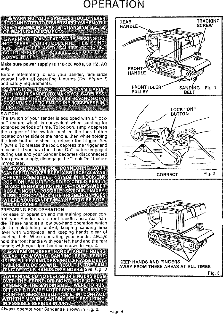 Page 4 of 12 - Craftsman 315117131 User Manual  3 IN BELT SANDER - Manuals And Guides LR708142