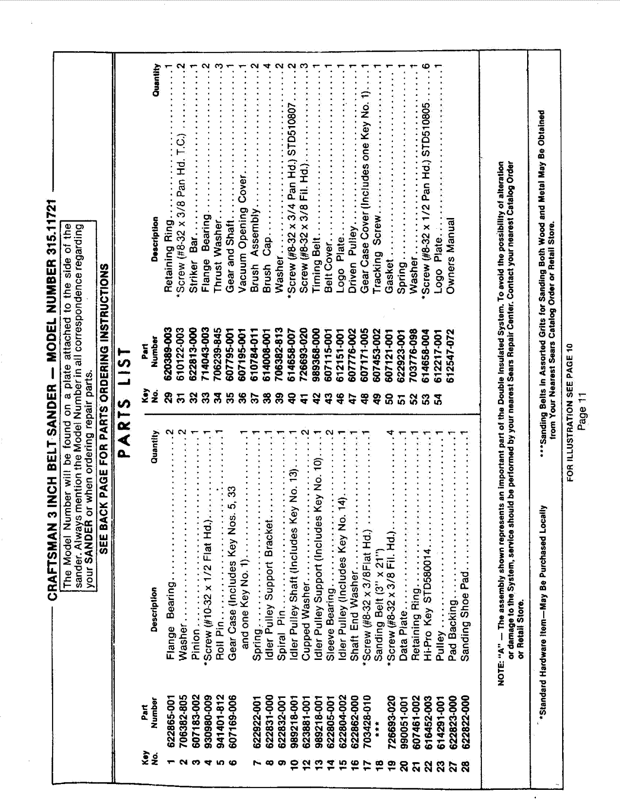 Page 11 of 12 - Craftsman 31511721 User Manual  3 INCH BELT SANDER - Manuals And Guides L0807584