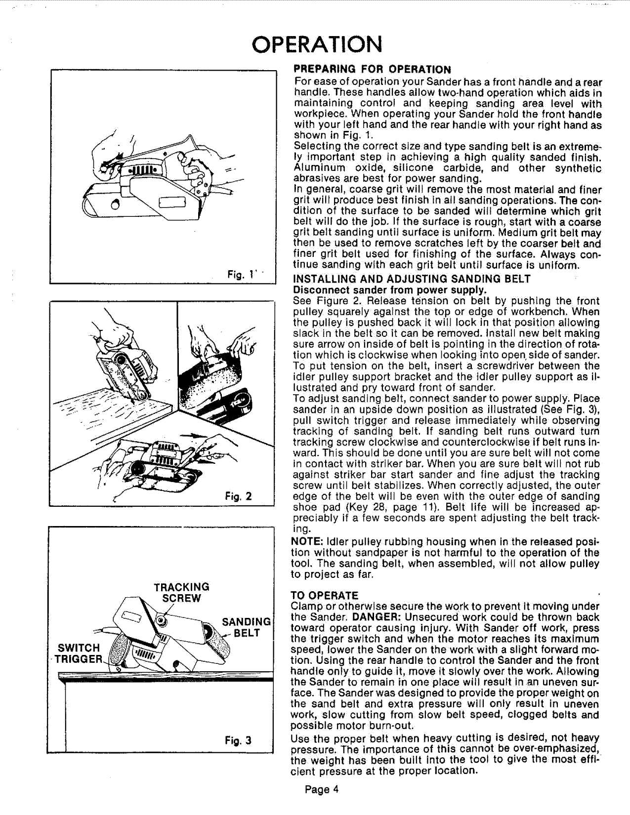 Page 4 of 12 - Craftsman 31511721 User Manual  3 INCH BELT SANDER - Manuals And Guides L0807584