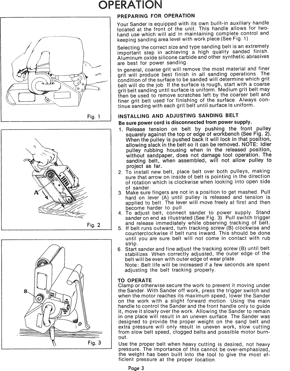Page 3 of 8 - Craftsman 31511782 User Manual  4 INCH BELT SANDER - Manuals And Guides L0805053