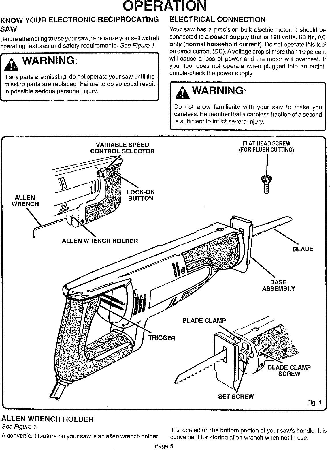 Craftsman 315171020 User Manual RECIPROCATING SAW Manuals And Guides
