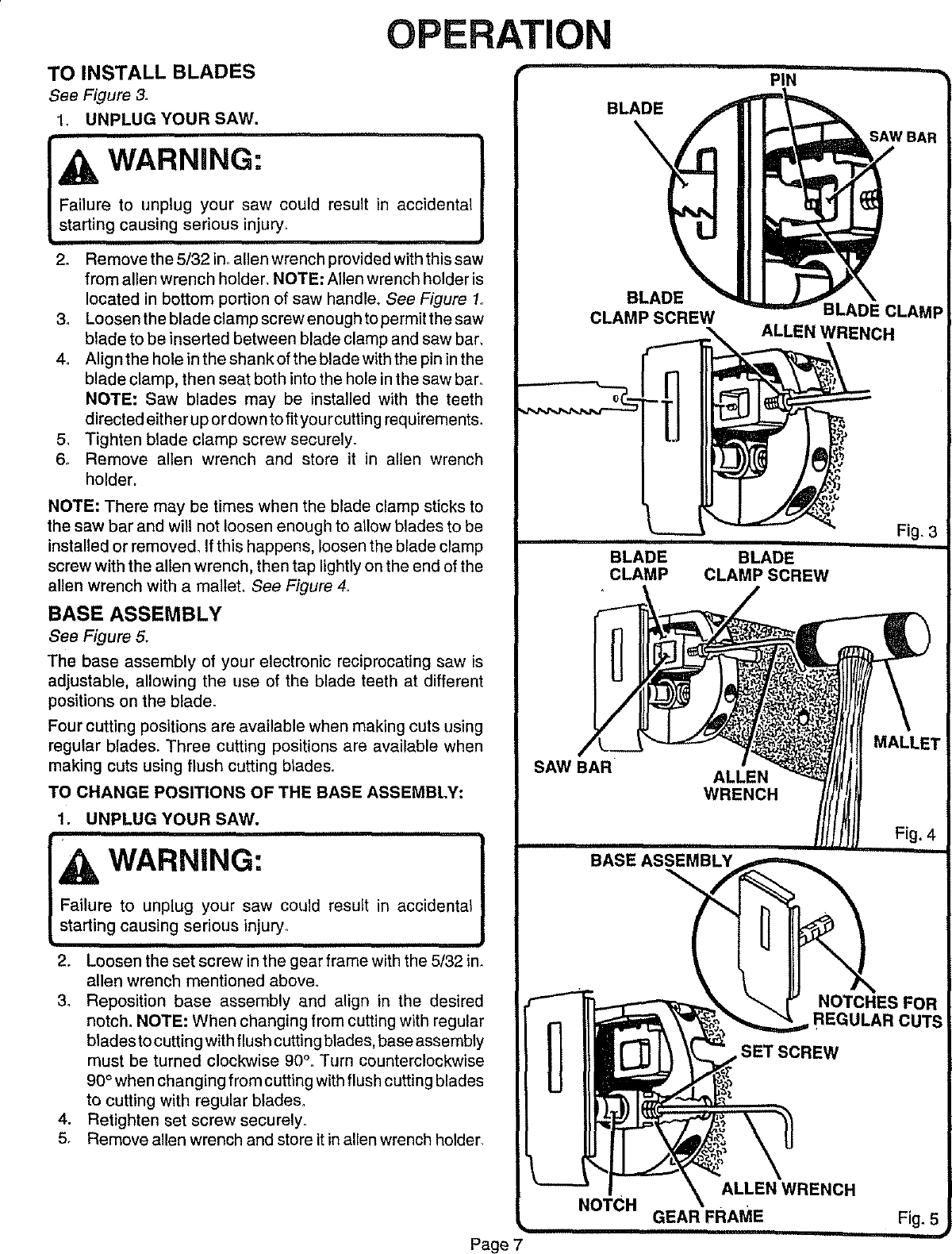 Craftsman 315171020 User Manual RECIPROCATING SAW Manuals And Guides ...