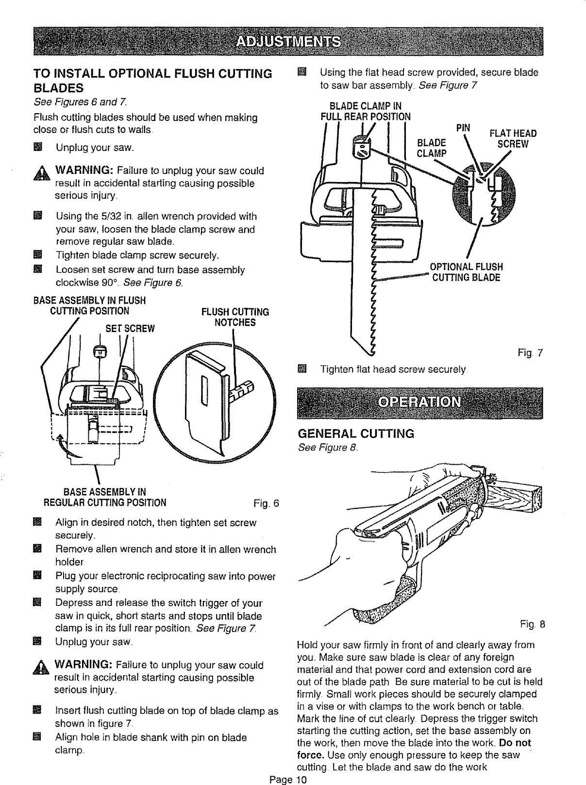 Craftsman 315171070 User Manual RECIPROCATING SAW Manuals And Guides
