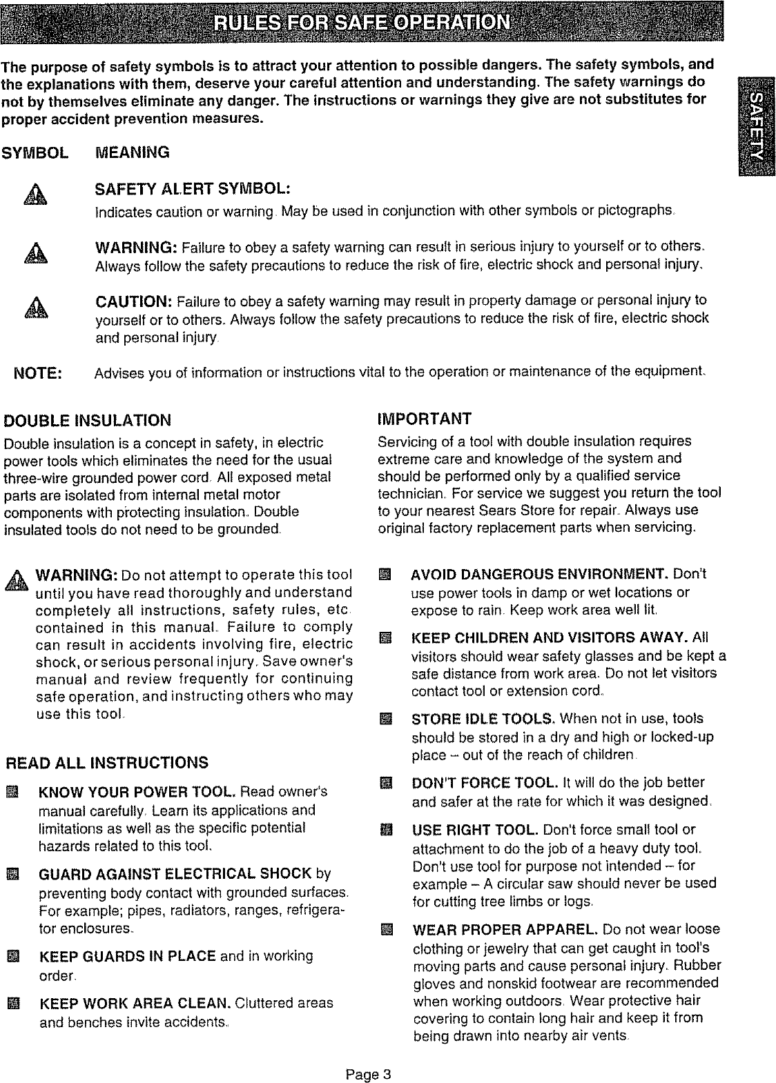 Craftsman 315171070 User Manual RECIPROCATING SAW Manuals And Guides