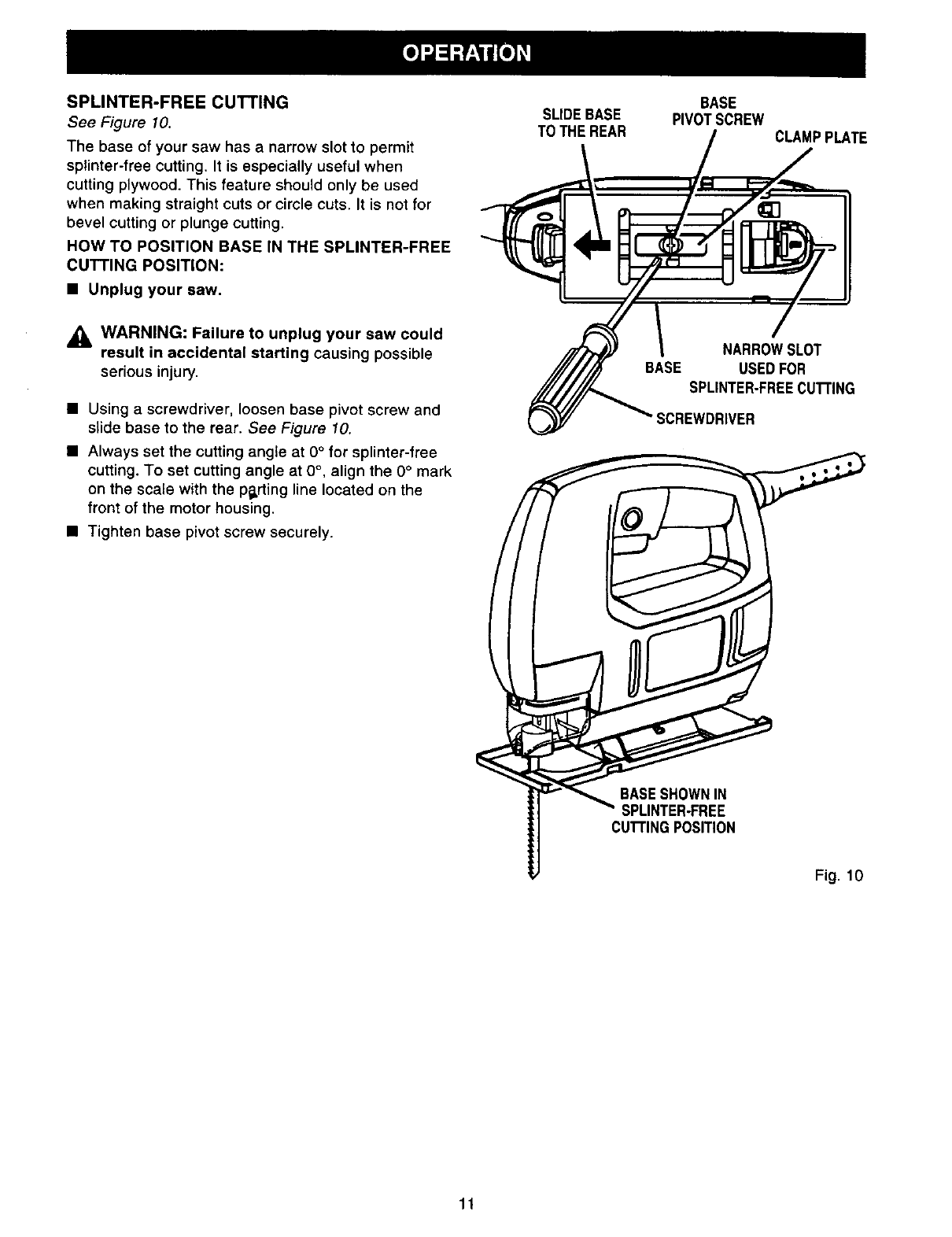 Craftsman 315172300 User Manual SABRE SAW Manuals And Guides L0010533
