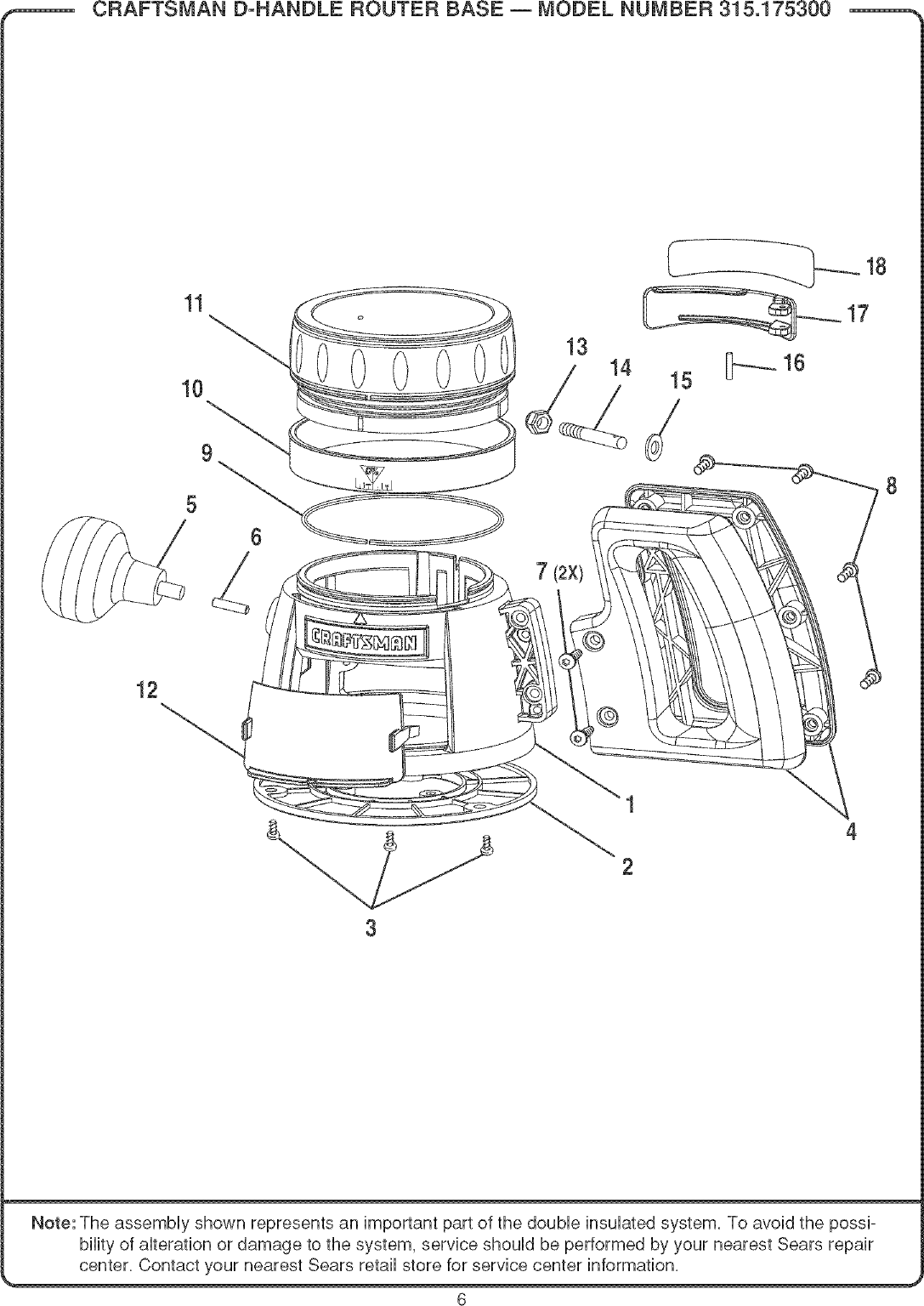 Page 6 of 8 - Craftsman 315175300 User Manual ROUTER - Manuals And Guides L0410402