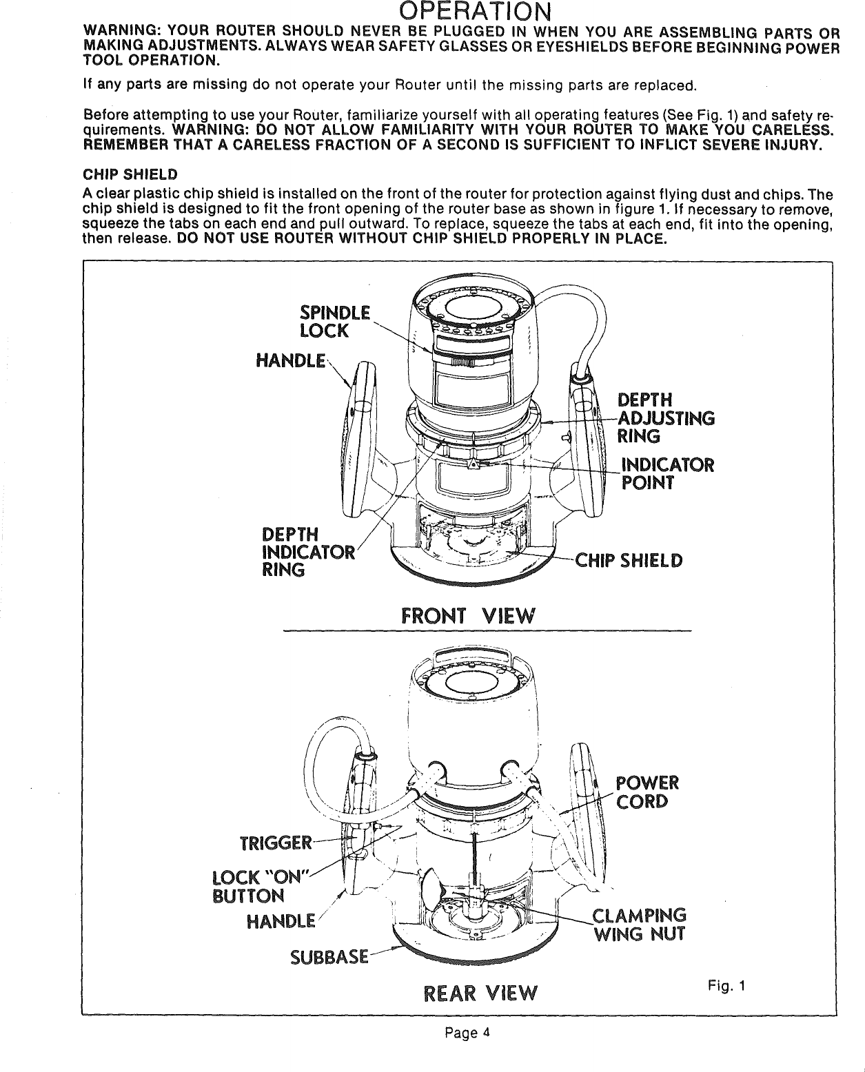 Page 4 of 12 - Craftsman 31517560 User Manual  ROUTER - Manuals And Guides 1007014L