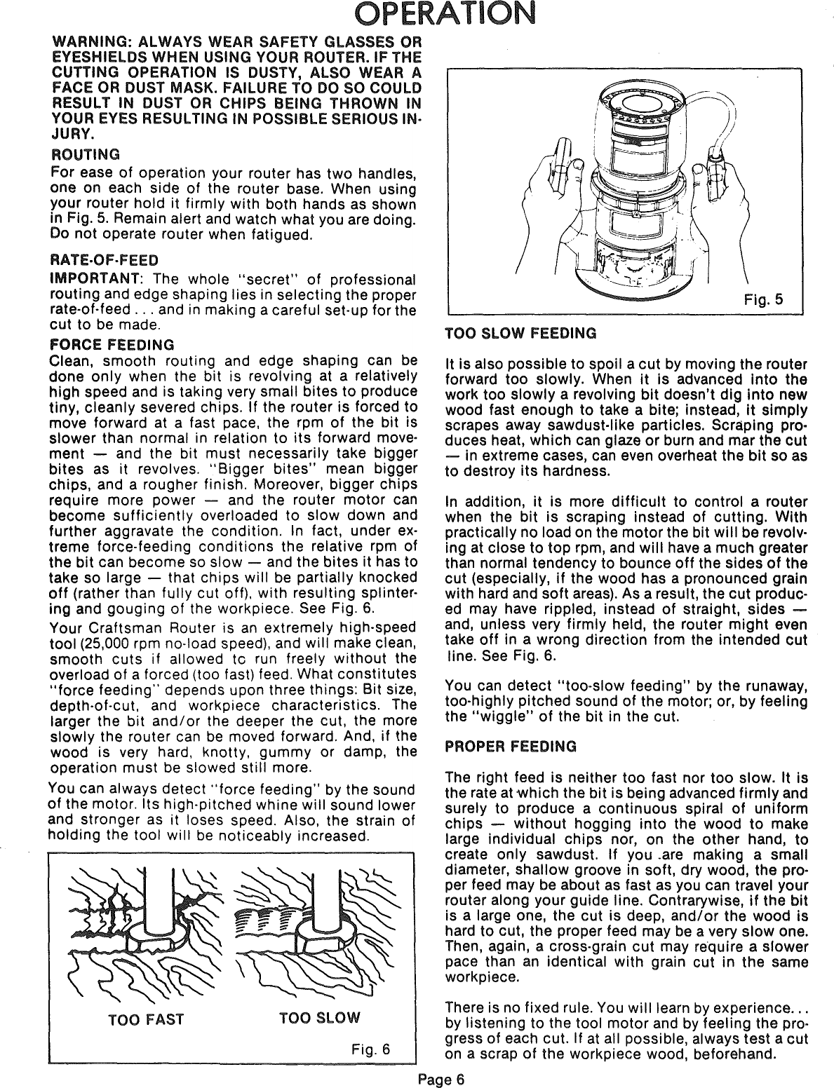 Page 6 of 12 - Craftsman 31517560 User Manual  ROUTER - Manuals And Guides 1007014L