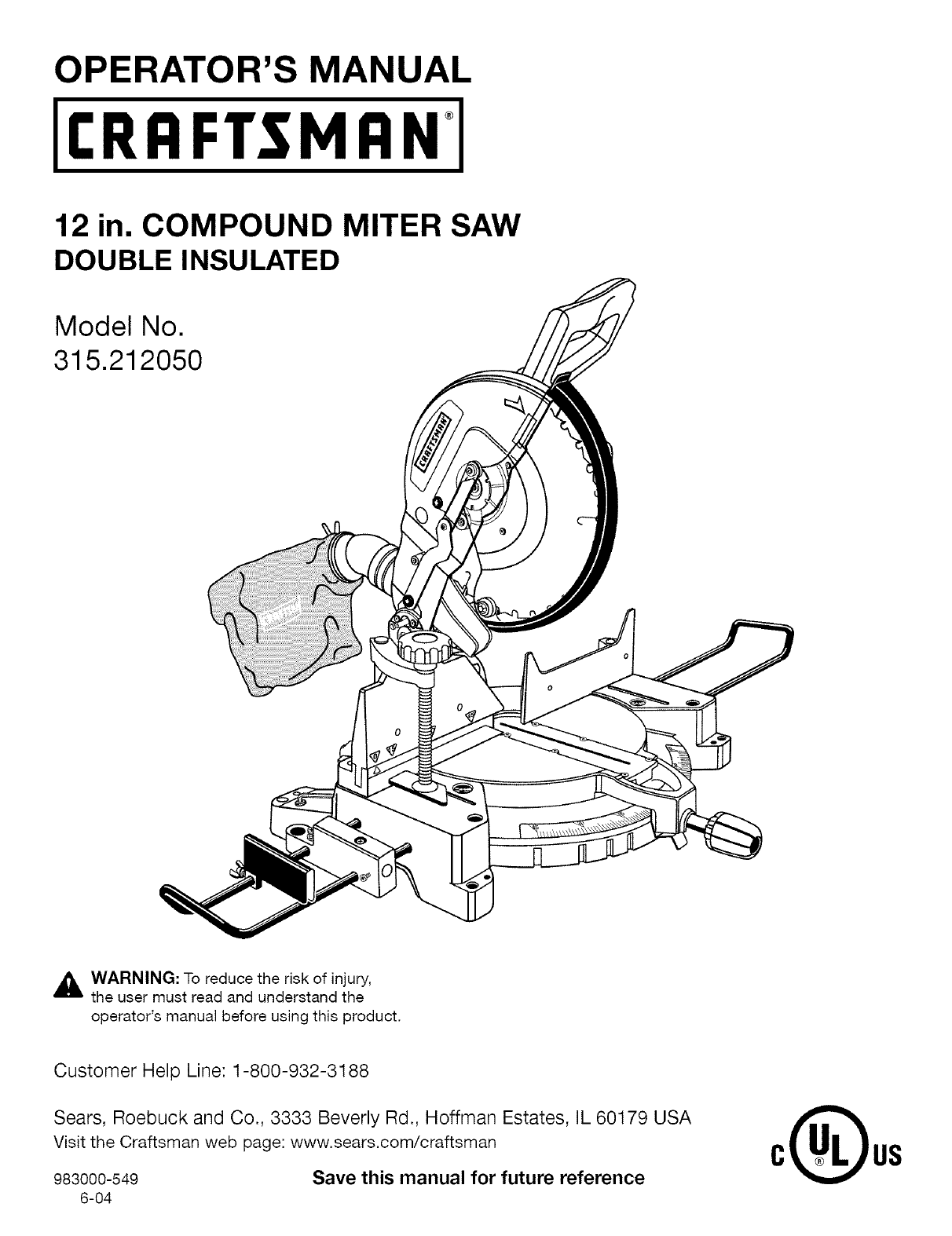 Craftsman 315212050 User Manual Miter Saw Manuals And Guides L0411285