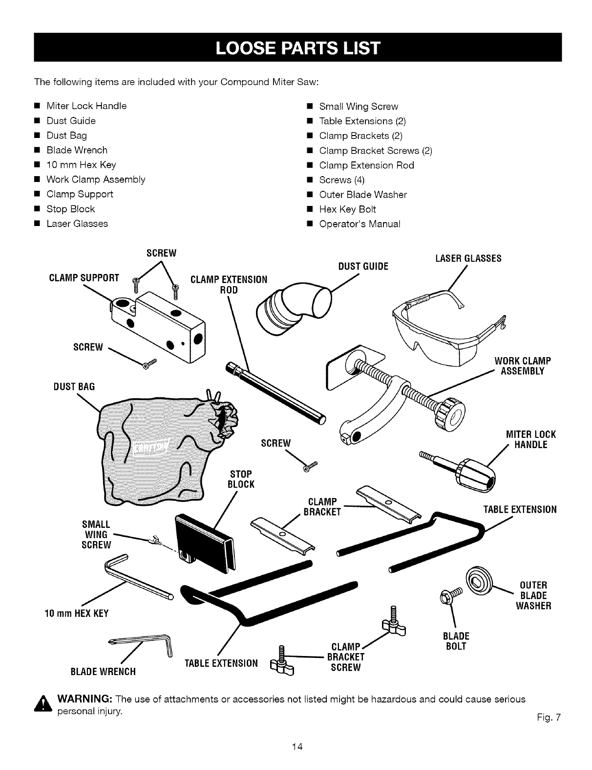 Craftsman 315212050 User Manual MITER SAW Manuals And Guides L0411285