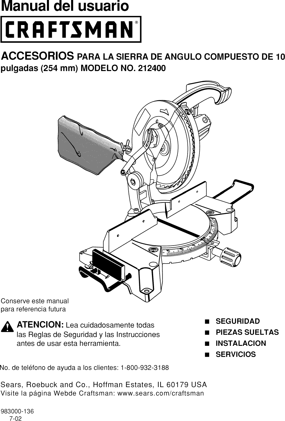 Page 5 of 8 - Craftsman 315212400 User Manual  MITER SAW - Manuals And Guides L0809037