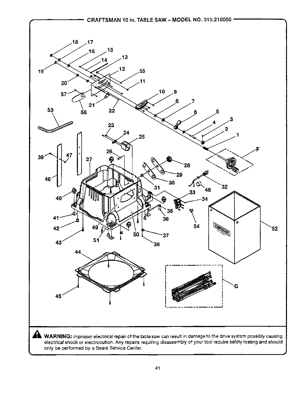 Craftsman 315218050 User Manual TABLE SAW Manuals And Guides L0521320  Switch Wiring Diagram For Craftsman 10 In Table Saw 315.218050    UserManual.wiki