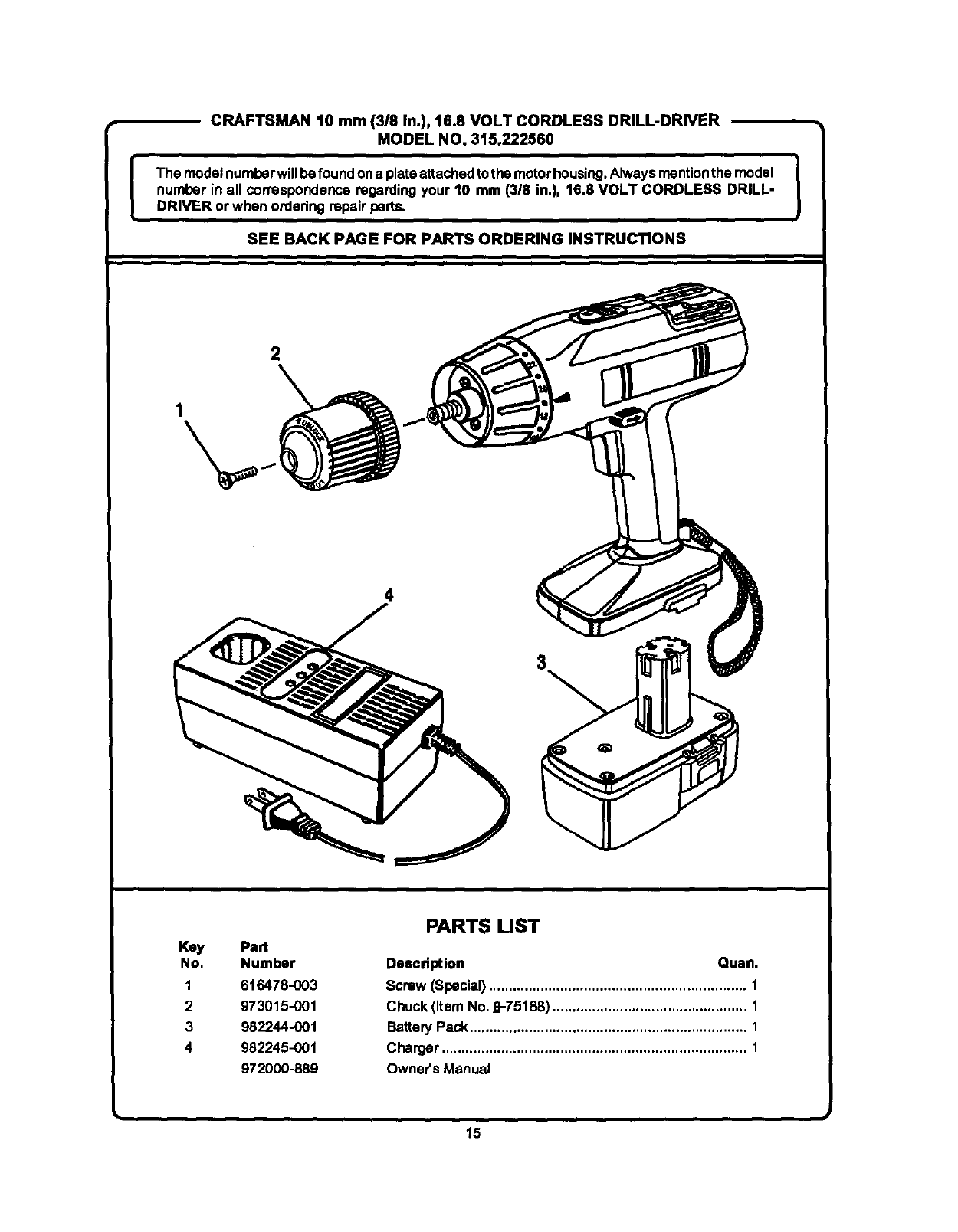 Craftsman 315222560 User Manual CORDLESS DRILL DRIVER Manuals And Guides L0312182