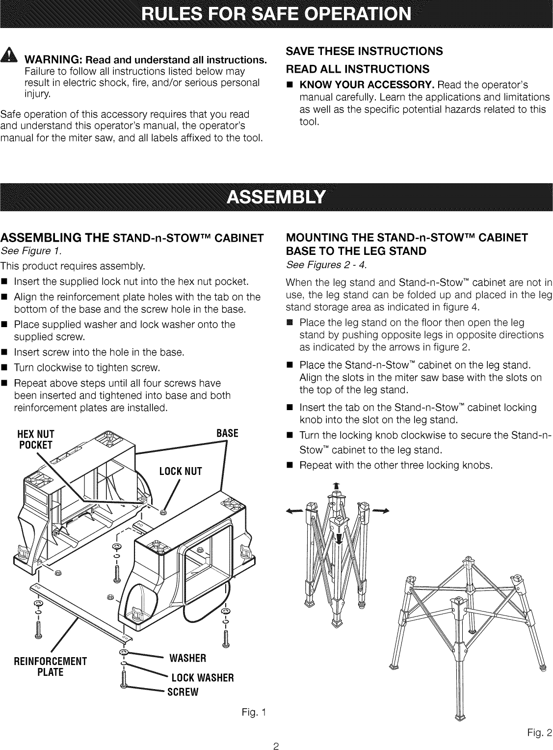 Page 2 of 6 - Craftsman 315223400 User Manual  STAND-N-STOW CABINET - Manuals And Guides L0905113