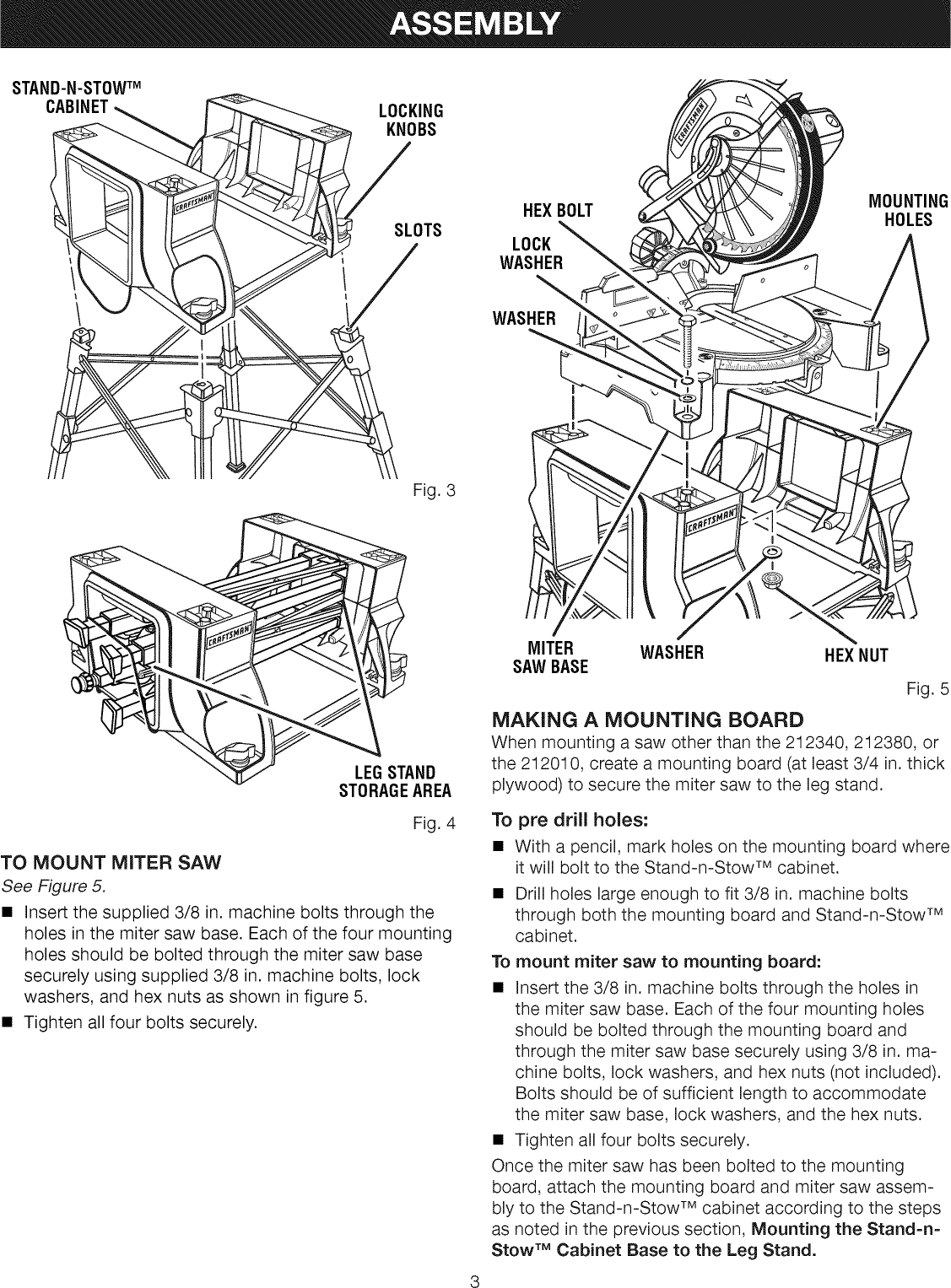 Page 3 of 6 - Craftsman 315223400 User Manual  STAND-N-STOW CABINET - Manuals And Guides L0905113