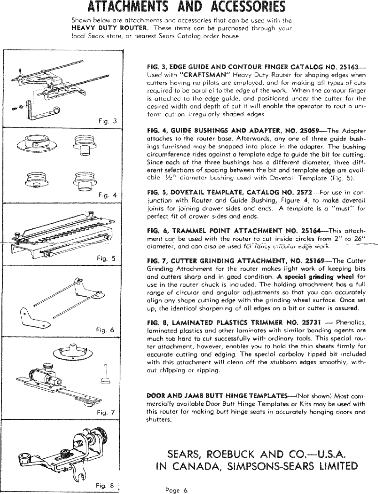 Page 6 of 6 - Craftsman 31525070 User Manual  HEAVY DUTY ROUTER - Manuals And Guides L1002024