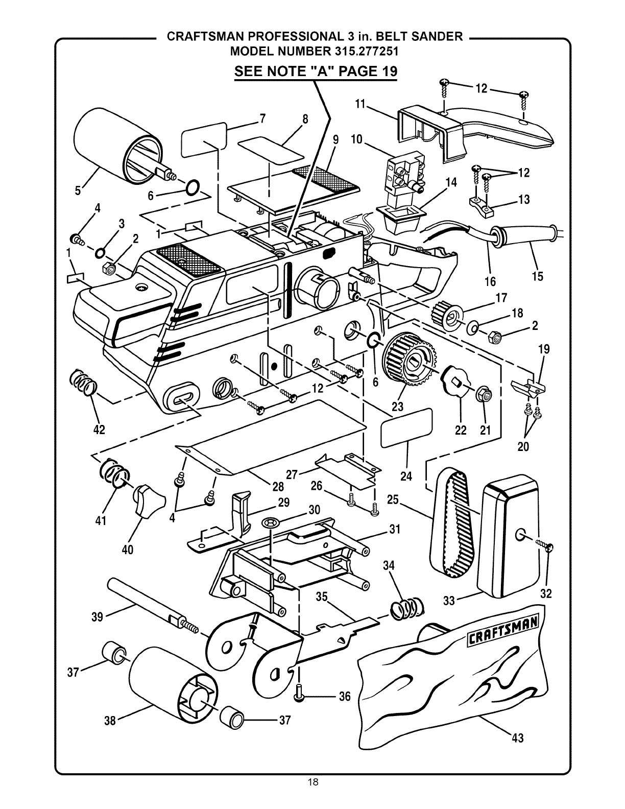 Craftsman 315277251 User Manual 3 BELT SANDER Manuals And Guides L0812487
