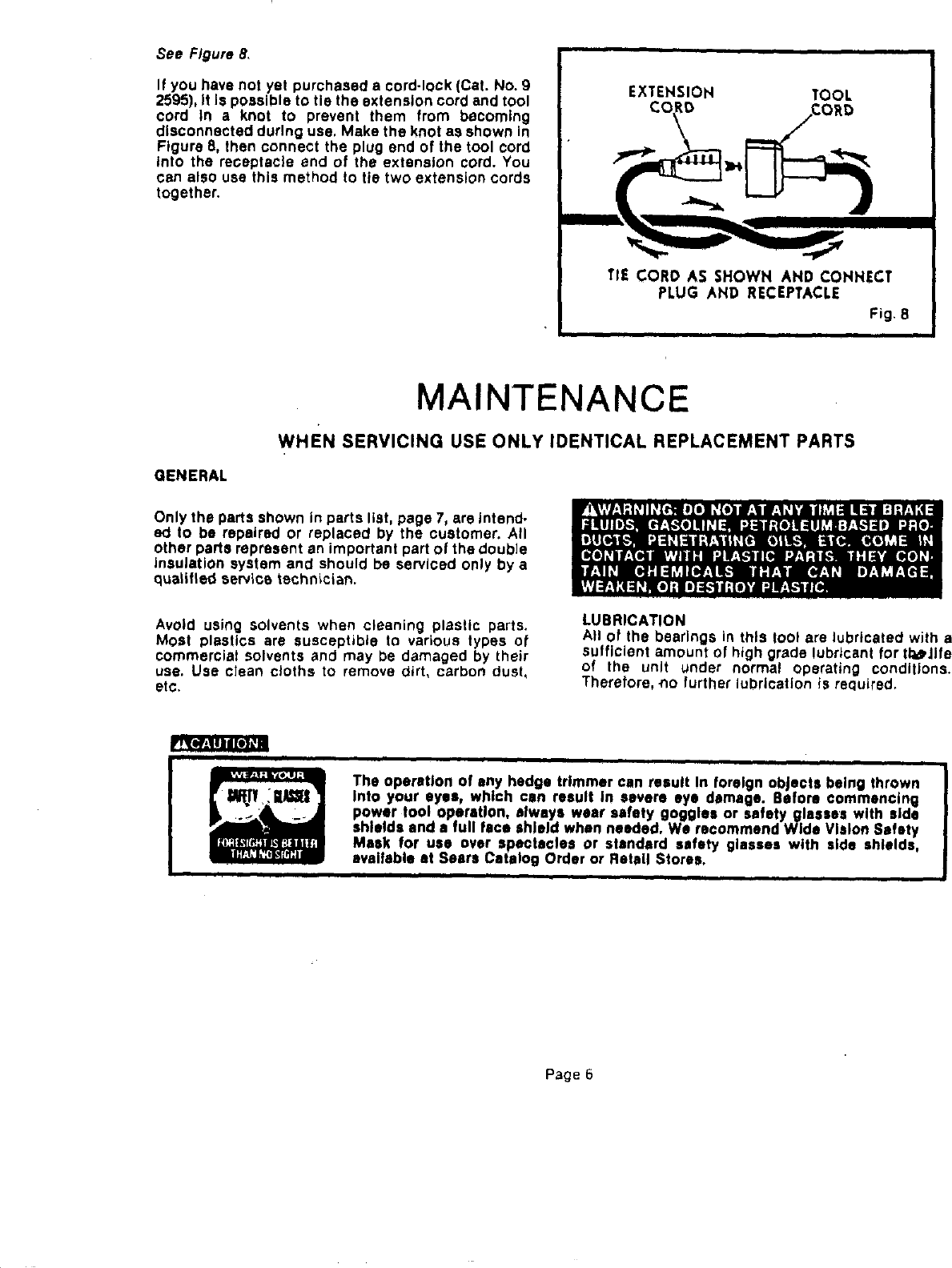Page 6 of 8 - Craftsman 315796621 User Manual  HEDGE TRIMMER - Manuals And Guides L0605452