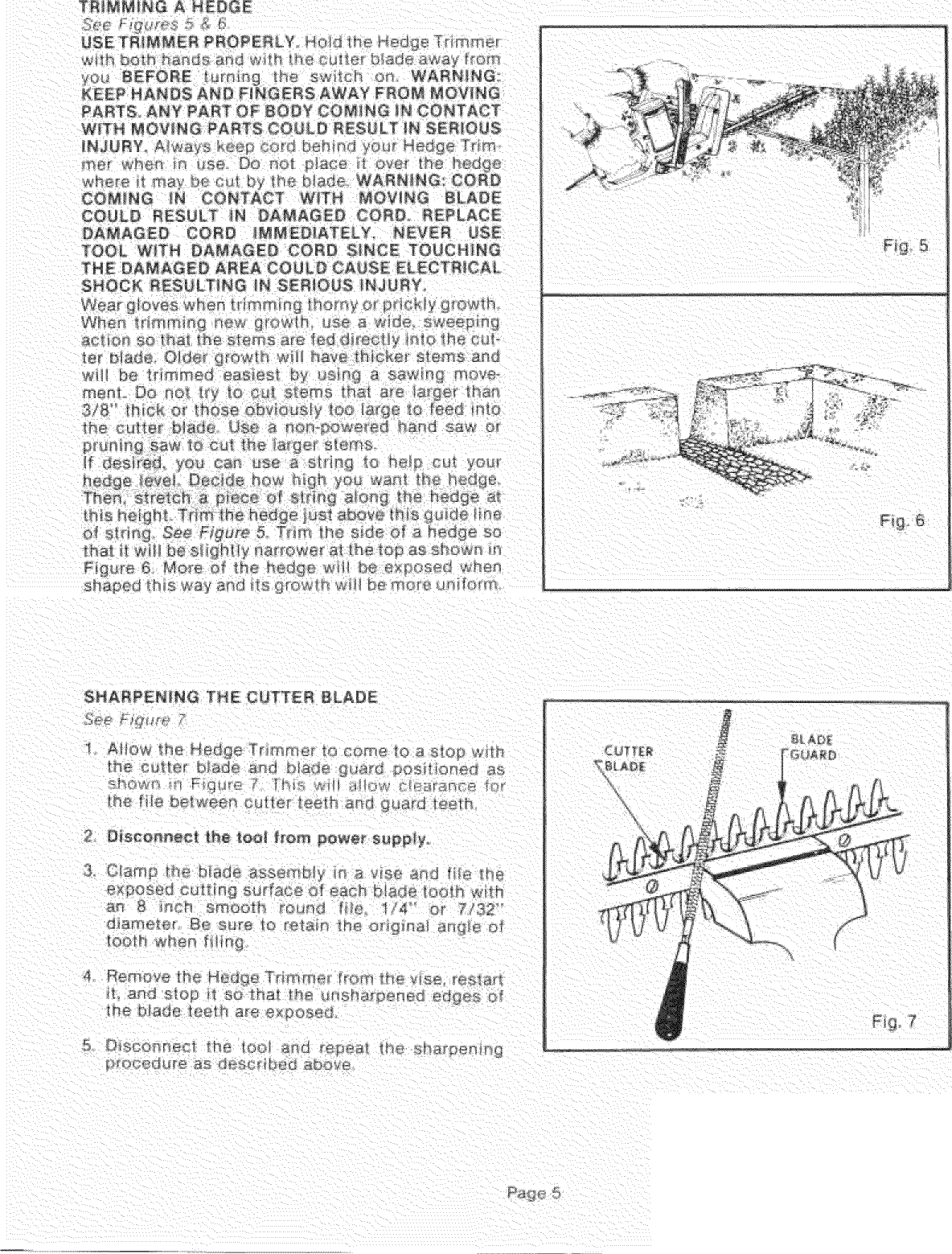 Craftsman 315796630 User Manual 18 INCH HEDGE TRIMMER Manuals And