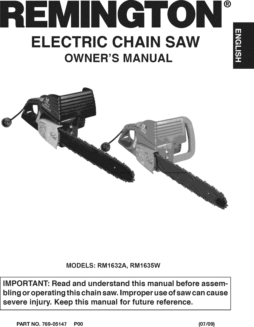 Craftsman 31641472 User Manual ELECTRIC CHAIN SAW Manuals And Guides