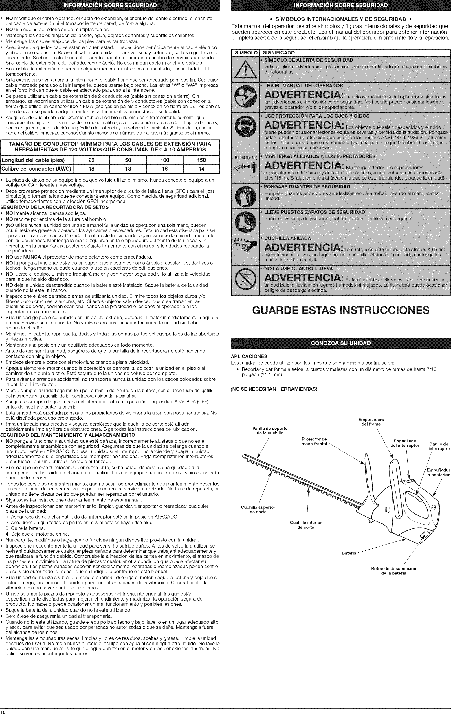 Page 10 of 12 - Craftsman 31664583 1105008L User Manual  HEDGE TRIMMER - Manuals And Guides