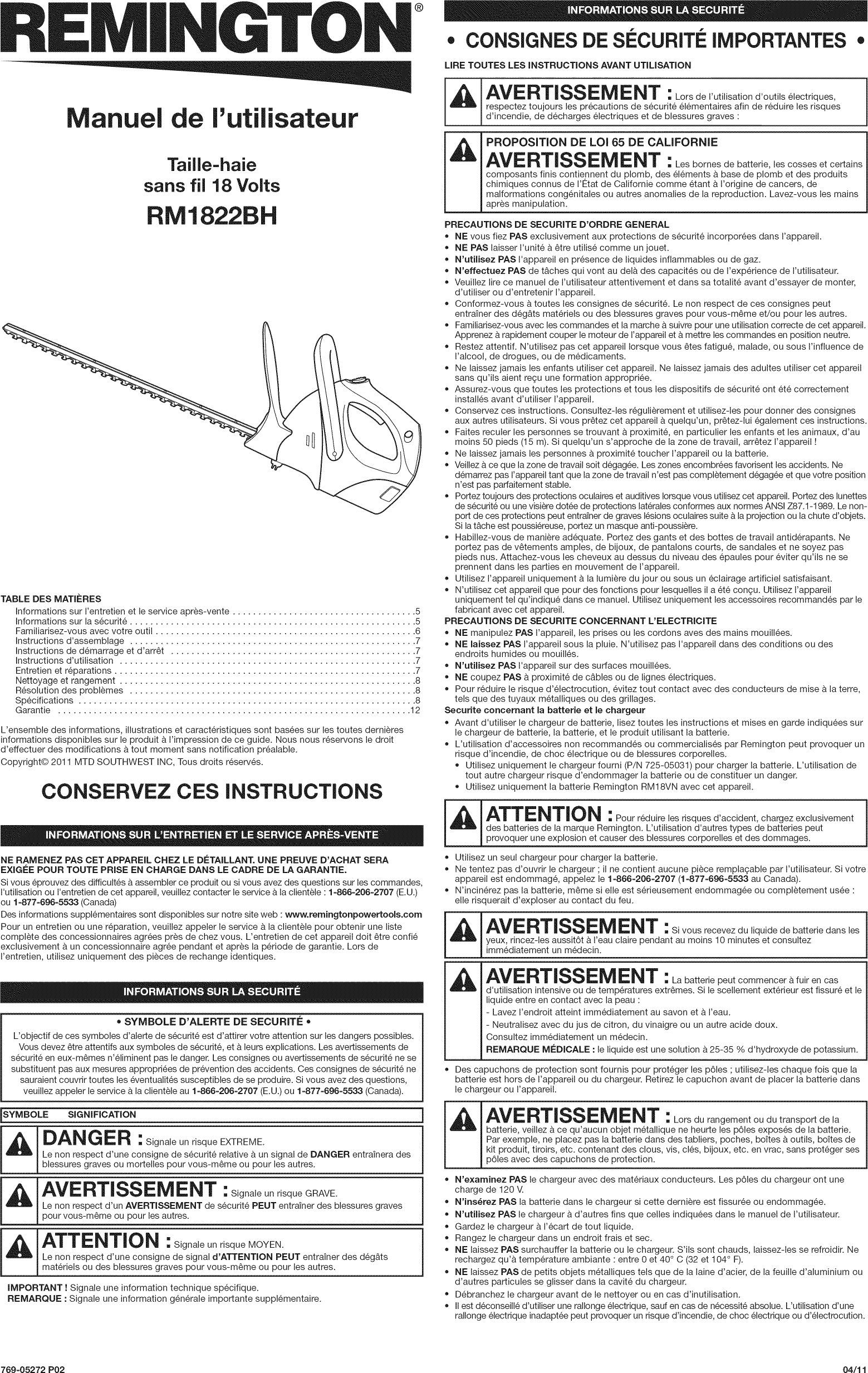 Page 5 of 12 - Craftsman 31664583 1105008L User Manual  HEDGE TRIMMER - Manuals And Guides